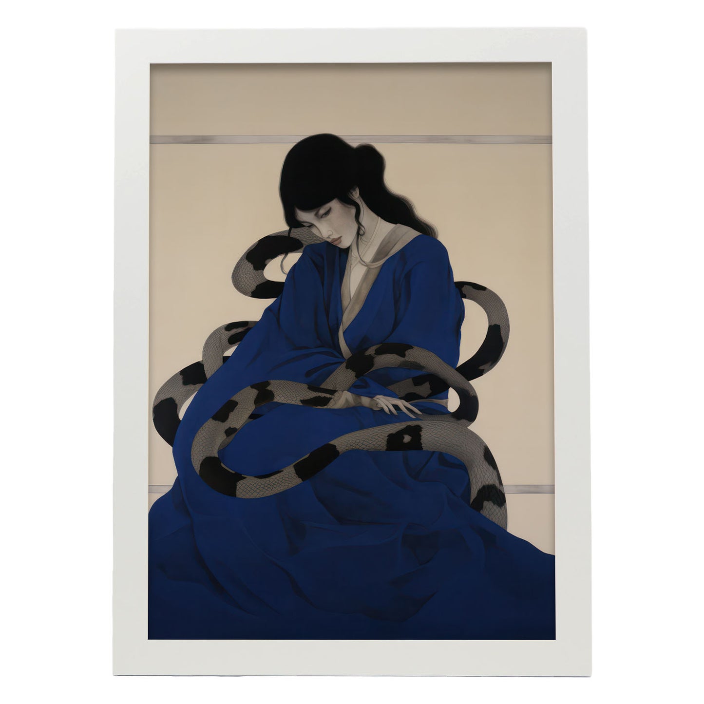 Lamina Nacnic de Dama Serpiente en Azul