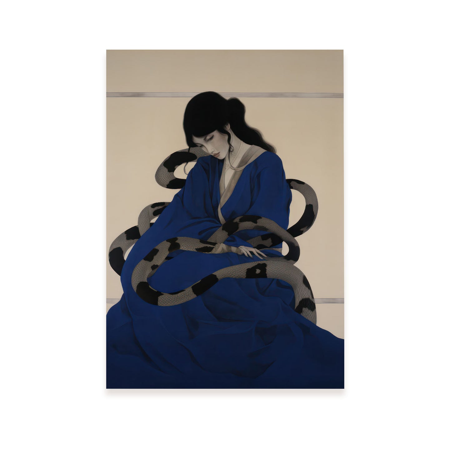 Lamina Nacnic de Dama Serpiente en Azul