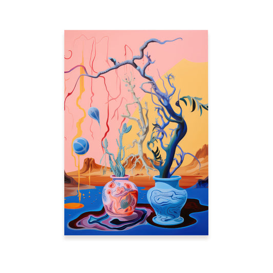 Lámina Nacnic Jarrones de Ramas en Paisaje Ecléctico