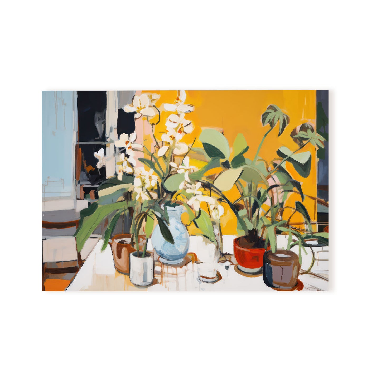 Nacnic Lámina de Flores y Plantas Amarillas para Interior Ecléctico