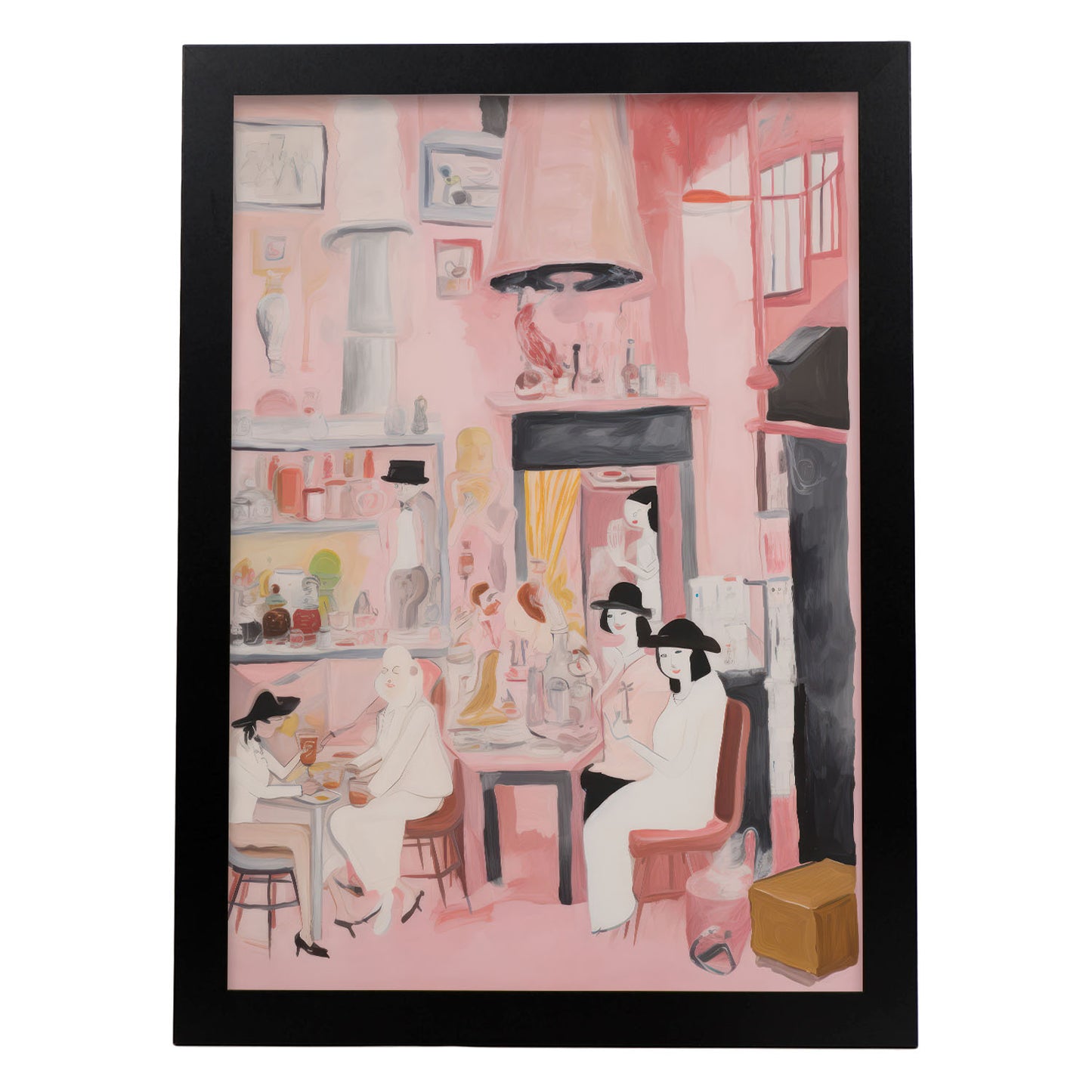 Lámina Nacnic Café de Amigos para Habitación Rosa Ecléctica