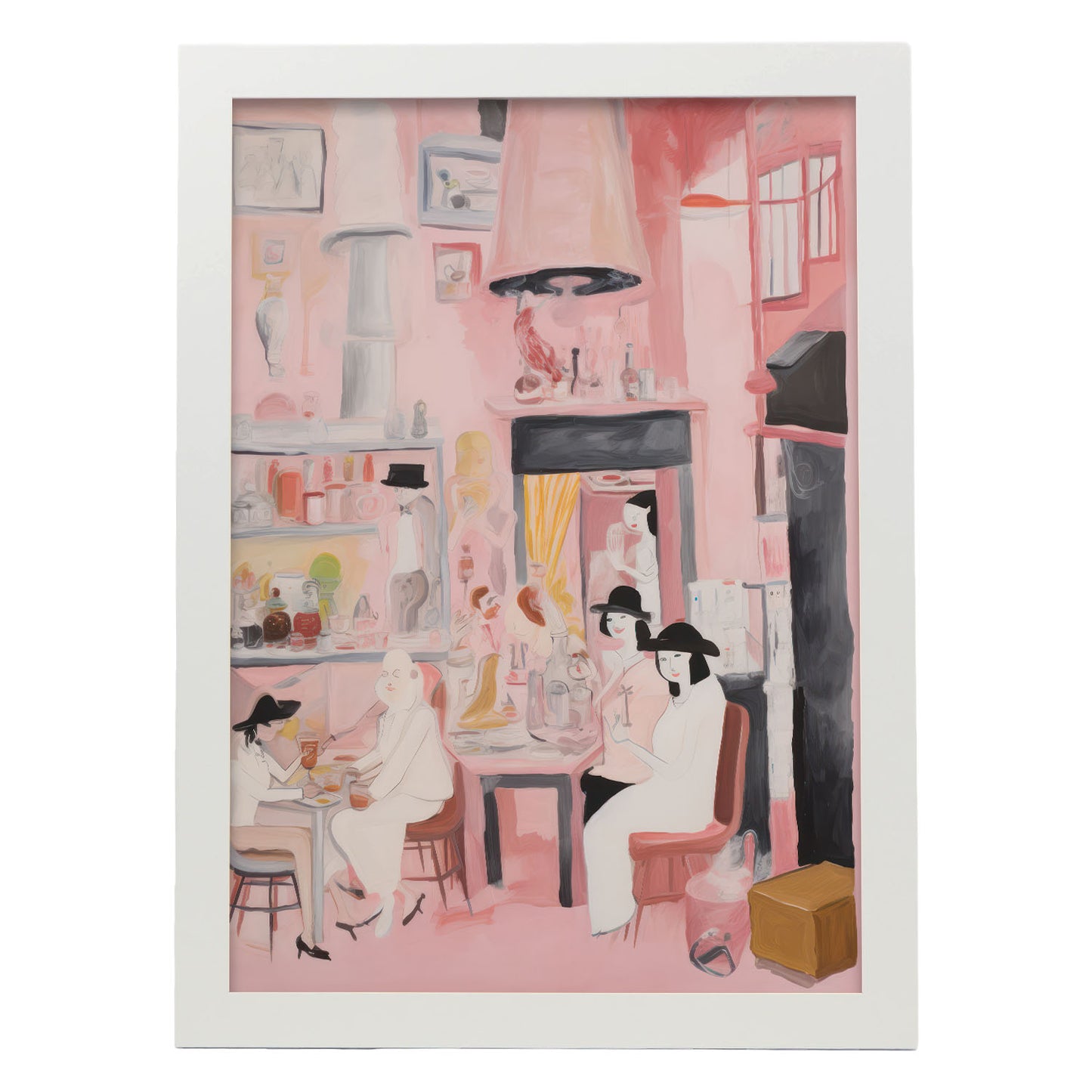 Lámina Nacnic Café de Amigos para Habitación Rosa Ecléctica
