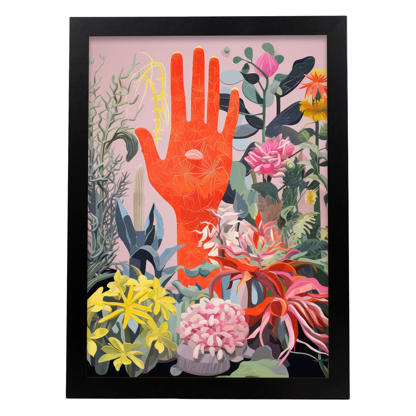 Lamina Nacnic Mano Naranja con Estampados Decorativos Eclécticos