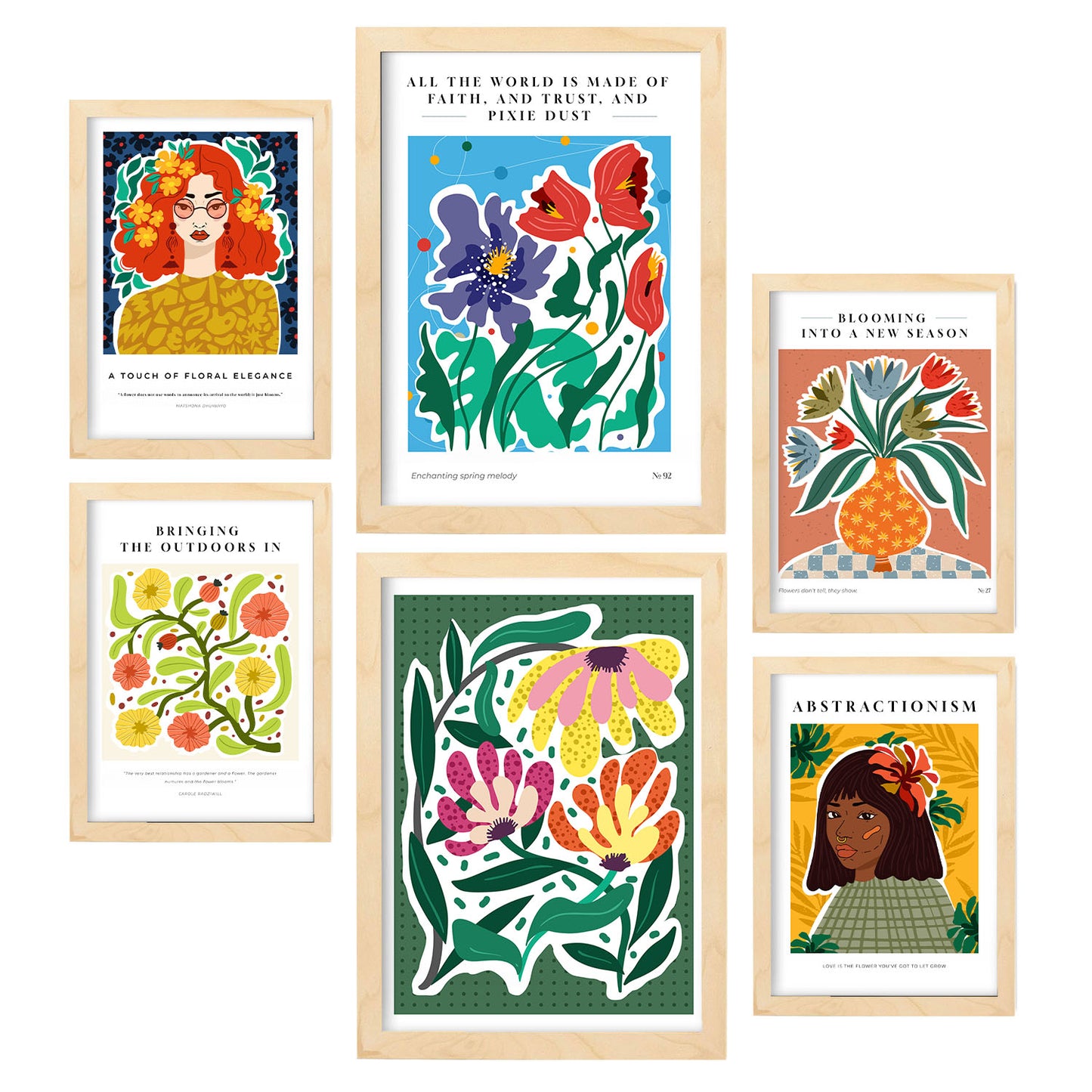 Set de 6 Láminas Abstractas Eden