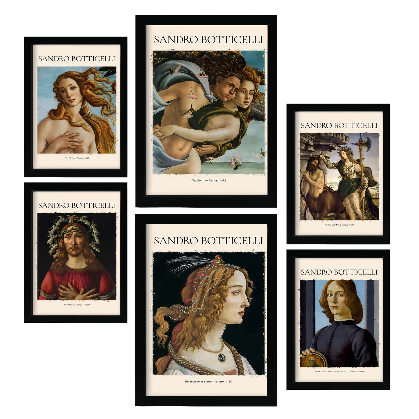 Nacnic Set de 6 Láminas de Sandro Boticelli 2 Colección de Obras de Arte