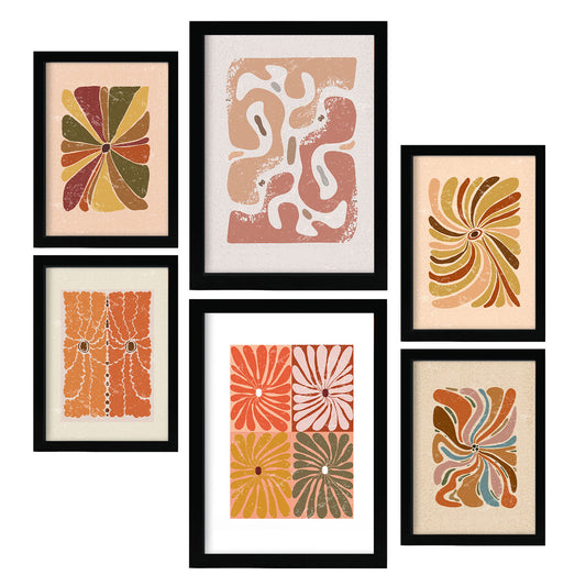 Nacnic Set de 6 Laminas de Flores Abstractas en Estilo Étnico