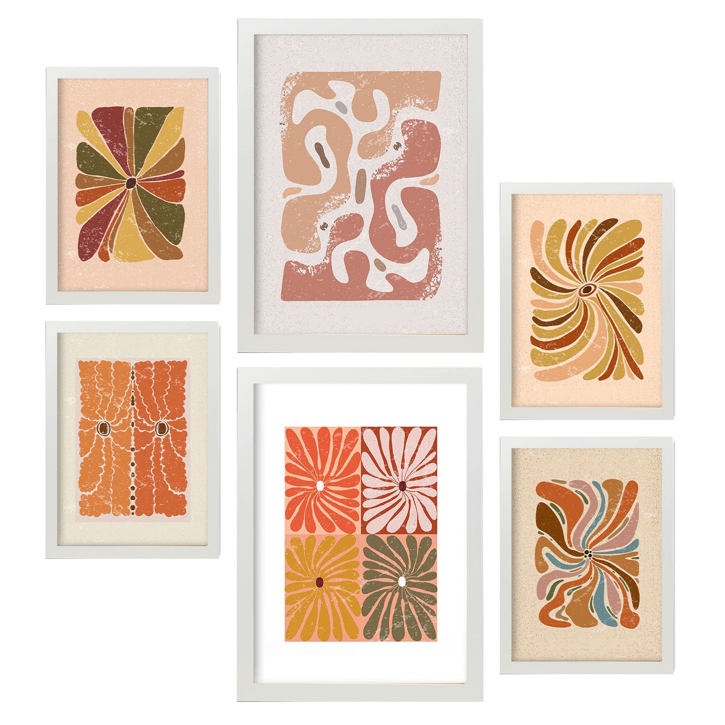 Nacnic Set de 6 Laminas de Flores Abstractas en Estilo Étnico