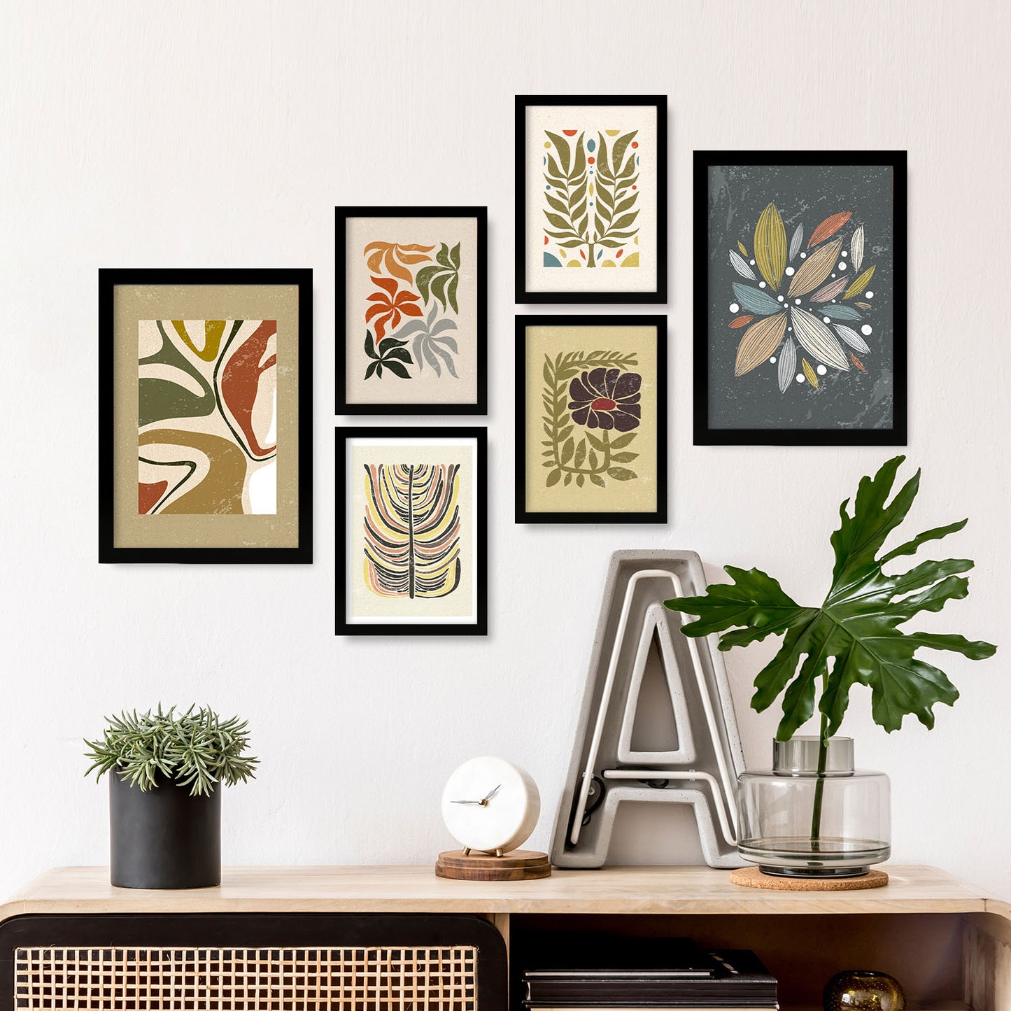 Nacnic Set de 6 Laminas de Planta de Estilo Étnico