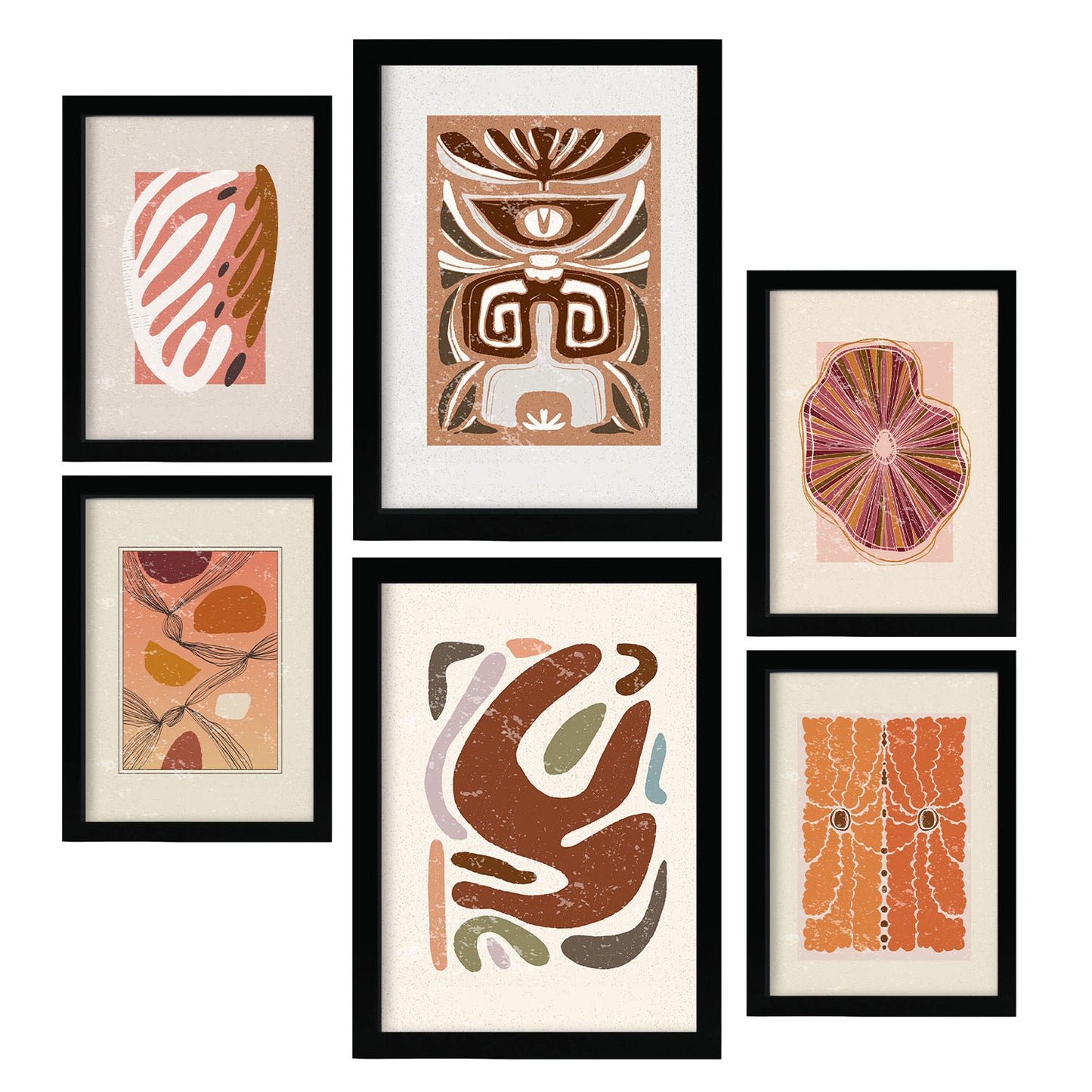 Conjunto de 6 Laminas Rústicas de Estilo Étnico Nacnic