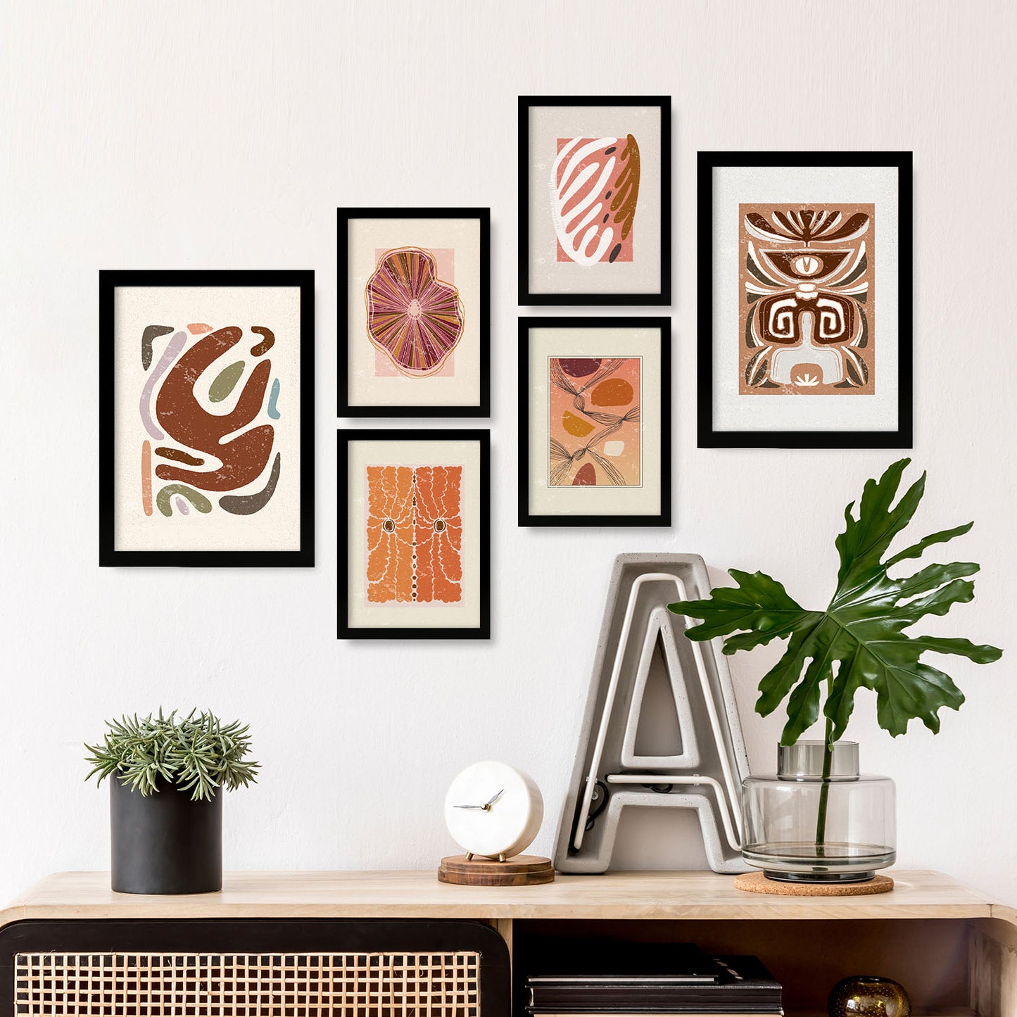 Conjunto de 6 Laminas Rústicas de Estilo Étnico Nacnic