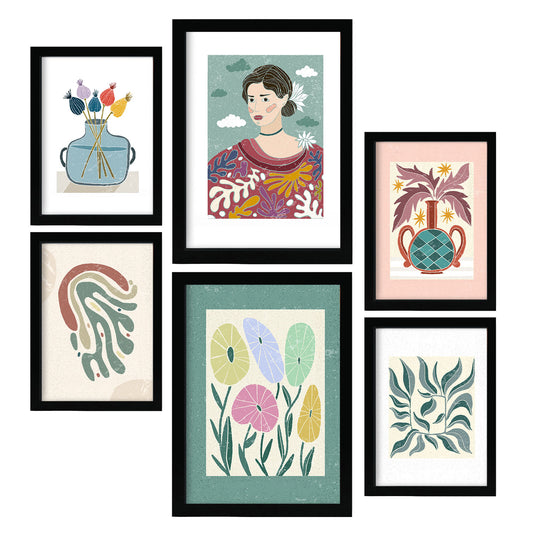 Conjunto Nacnic de 6 Laminas Étnicas Blossom