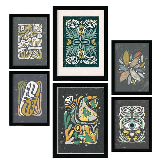 Nacnic Set de 6 Laminas de Ojo en Estilo Étnico