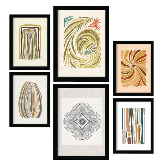 Nacnic Set de 6 Láminas de Líneas de Estilo Étnico