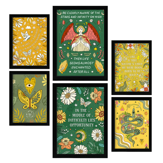 Nacnic Set de 6 Laminas I'm Free en Estilo Groovy Brillante