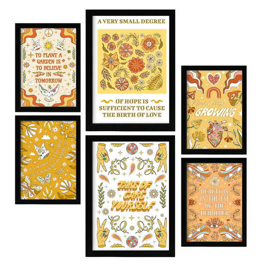 Conjunto de 6 Laminas de Autocuidado Nacnic con Estampados Groovy