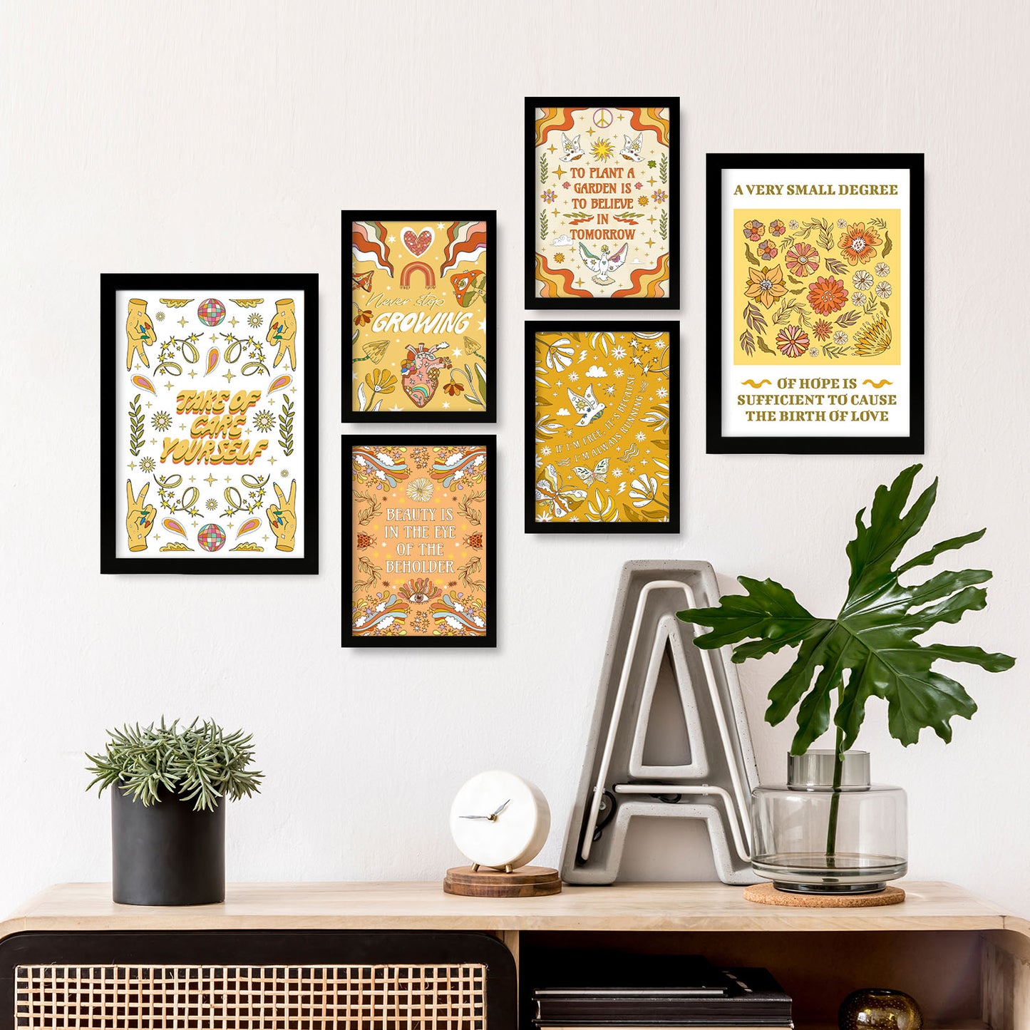 Conjunto de 6 Laminas de Autocuidado Nacnic con Estampados Groovy