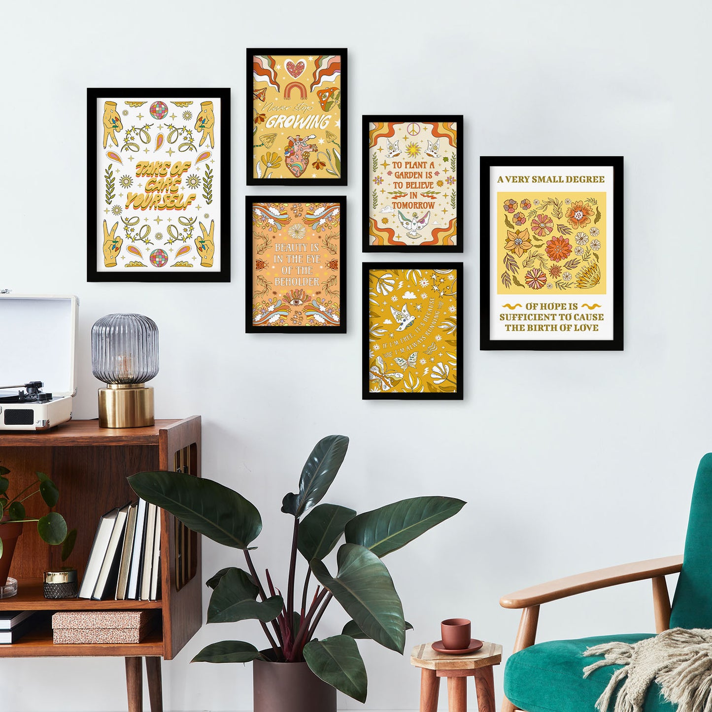 Conjunto de 6 Laminas de Autocuidado Nacnic con Estampados Groovy