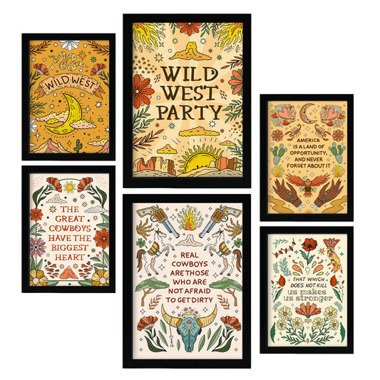 Conjunto de 6 Laminas Nacnic Wildwest estilo groovy