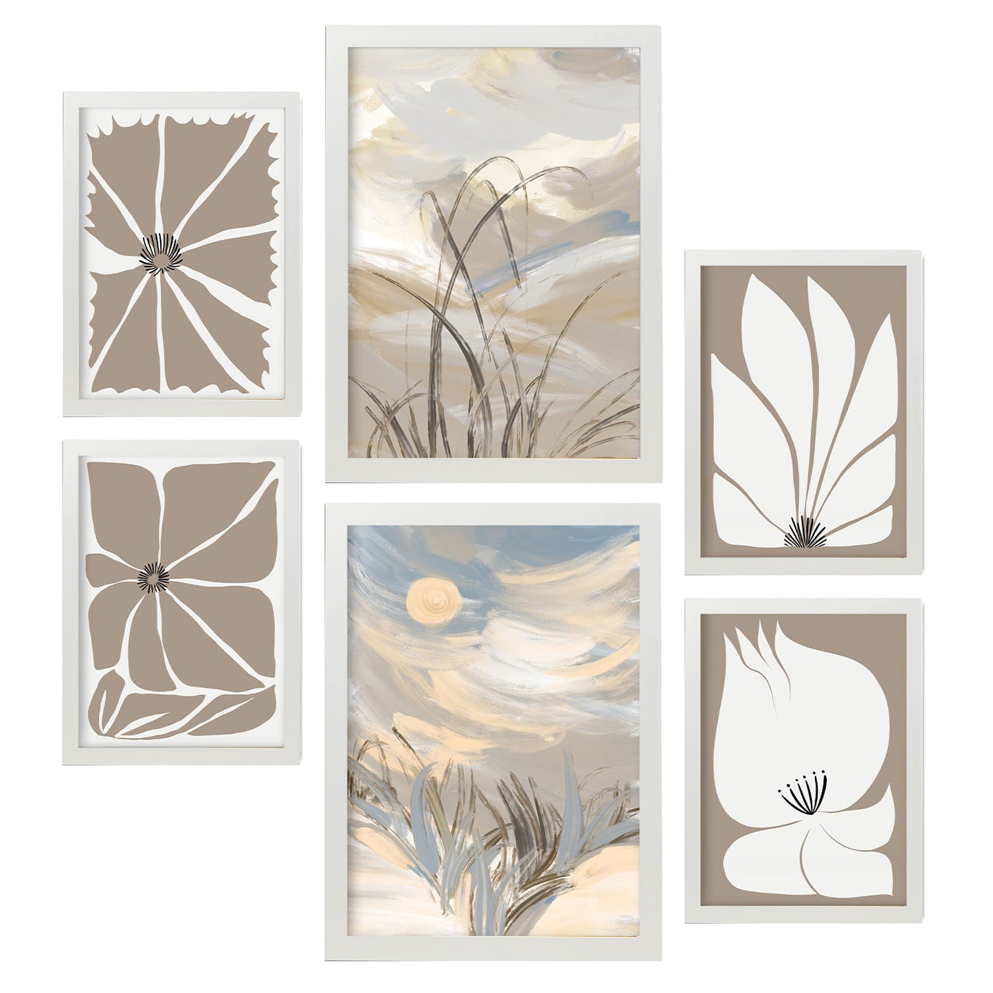 Nacnic Set de 6 Láminas de Naturaleza Latente y Paisajes Abstractos