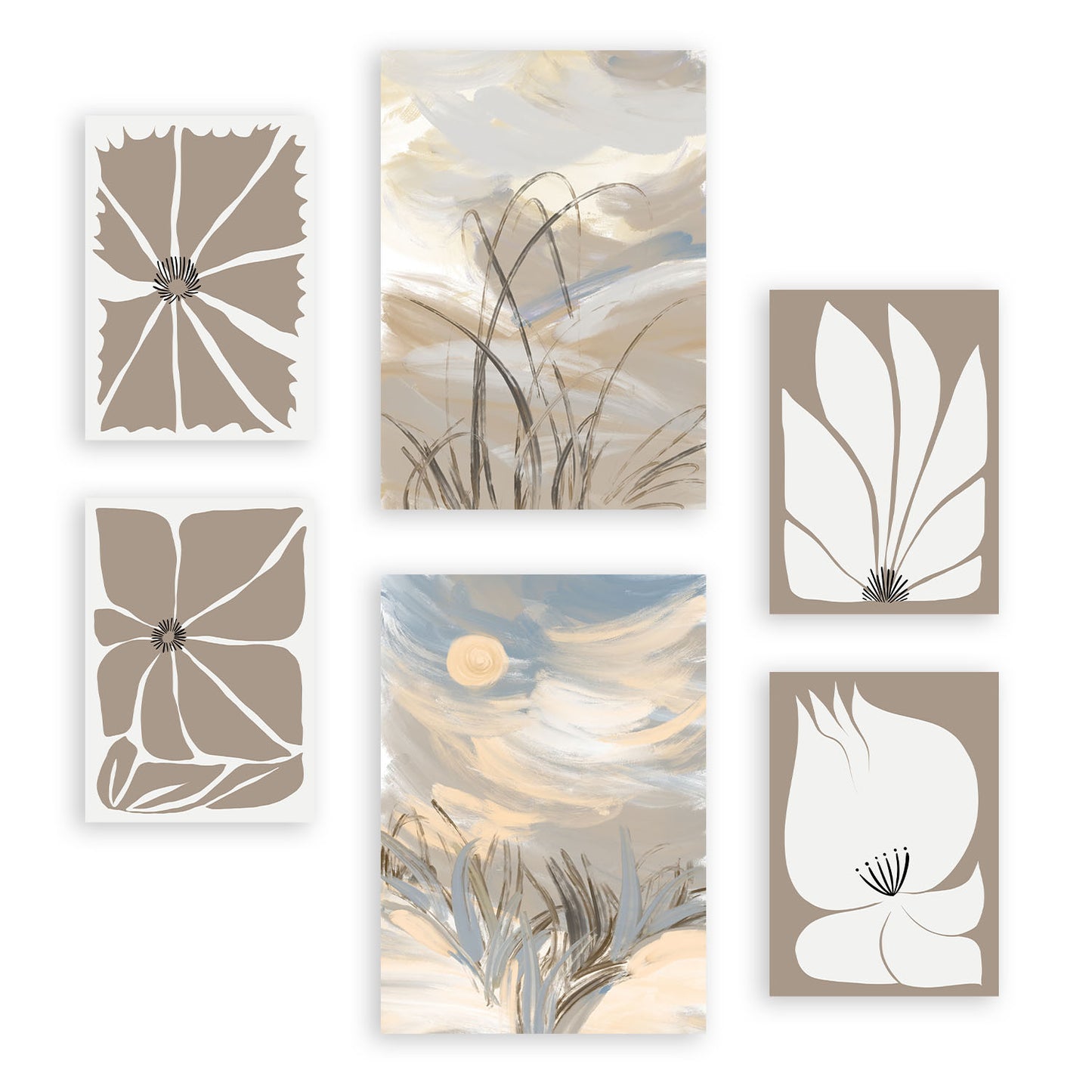 Nacnic Set de 6 Láminas de Naturaleza Latente y Paisajes Abstractos