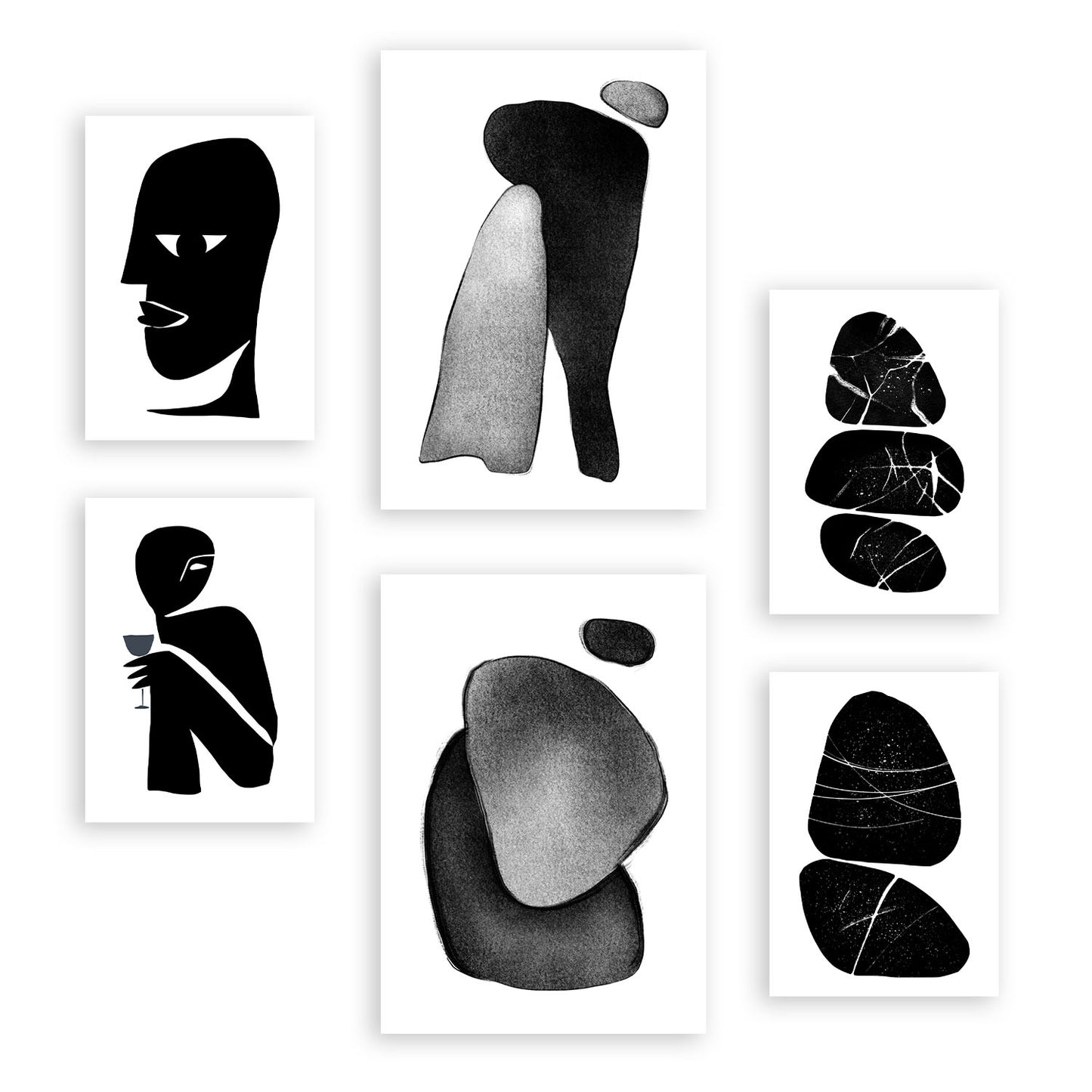 Nacnic Set de 6 Láminas de Amantes Abstractos