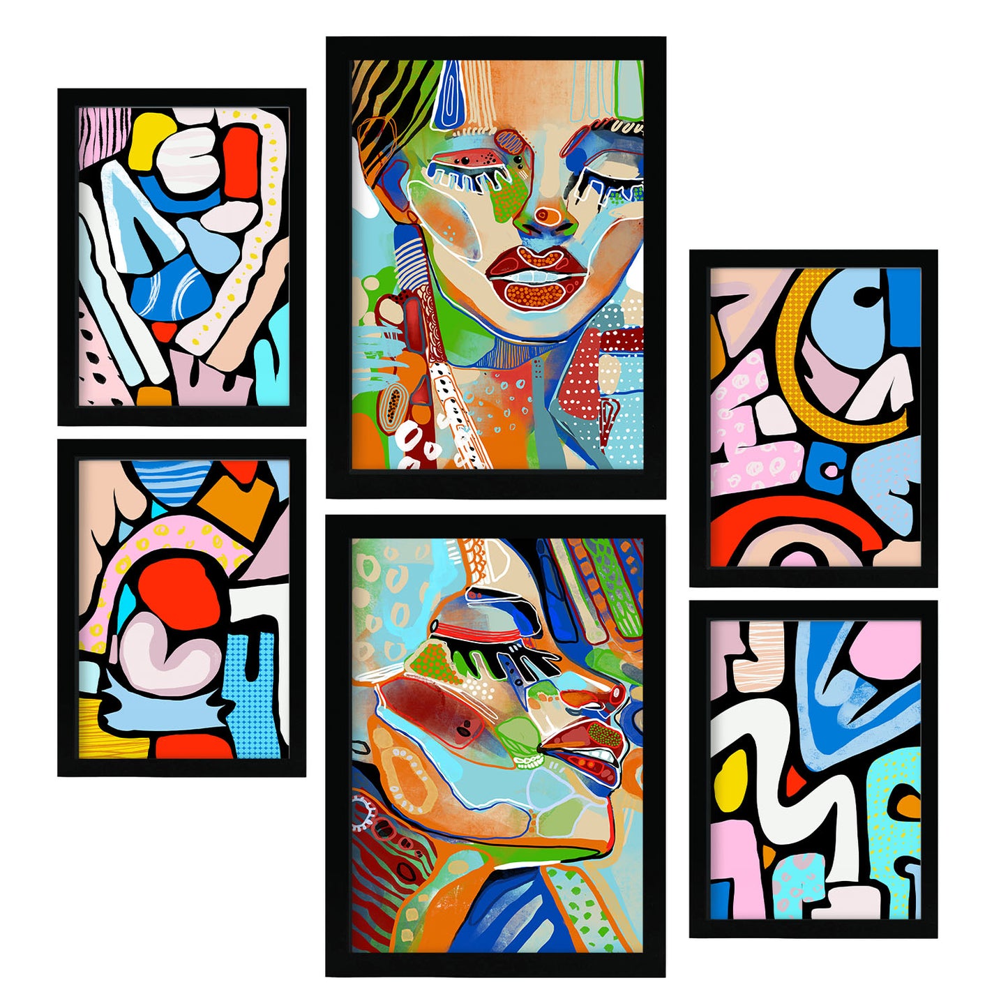 Nacnic Set de 6 Laminas Lady Mazarelli en Abstracto Femenino