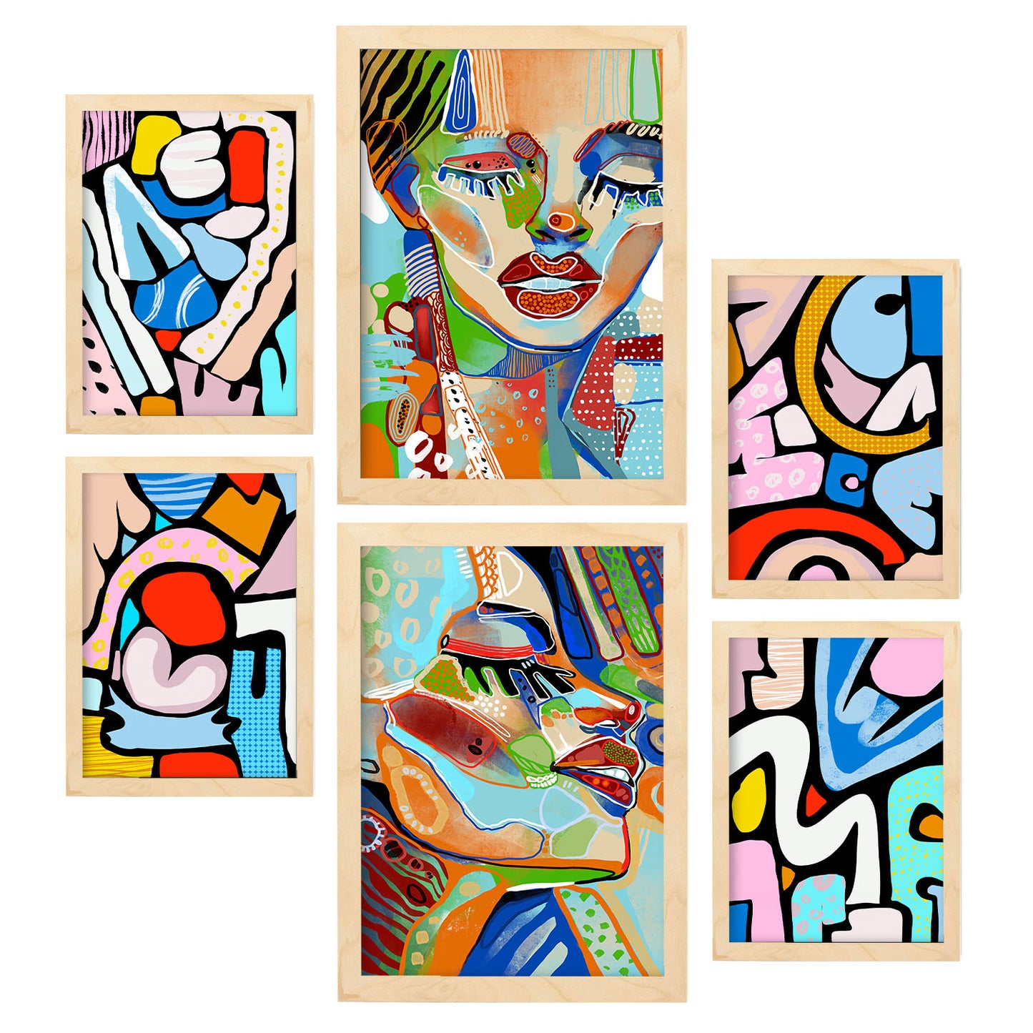 Nacnic Set de 6 Laminas Lady Mazarelli en Abstracto Femenino