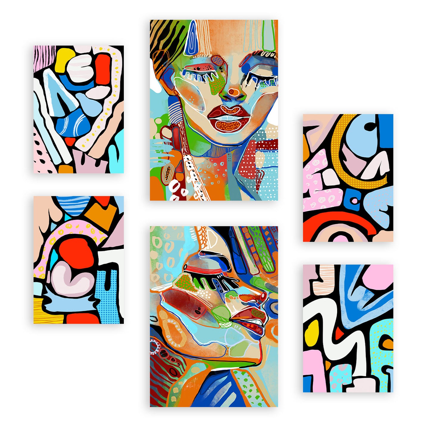 Nacnic Set de 6 Laminas Lady Mazarelli en Abstracto Femenino