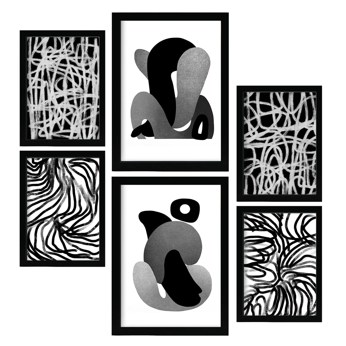 Nacnic Set de 6 Laminas de Artesanía de Kaput en Amantes Abstracto