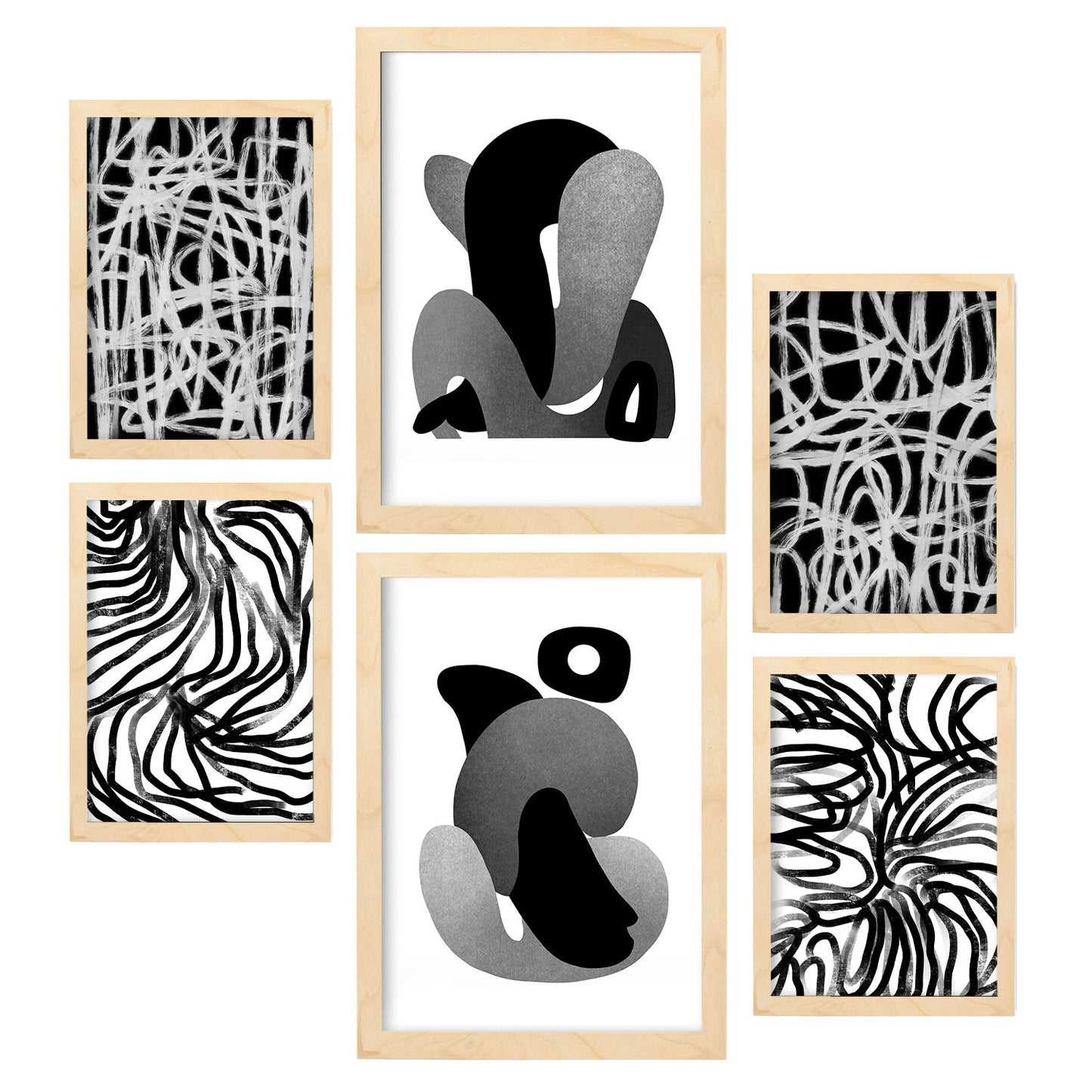 Nacnic Set de 6 Laminas de Artesanía de Kaput en Amantes Abstracto