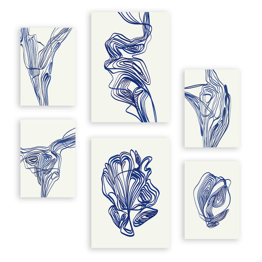 Nacnic Set de 6 Posters Atractivos en Resúmenes de Forma Estampados Decorativos
