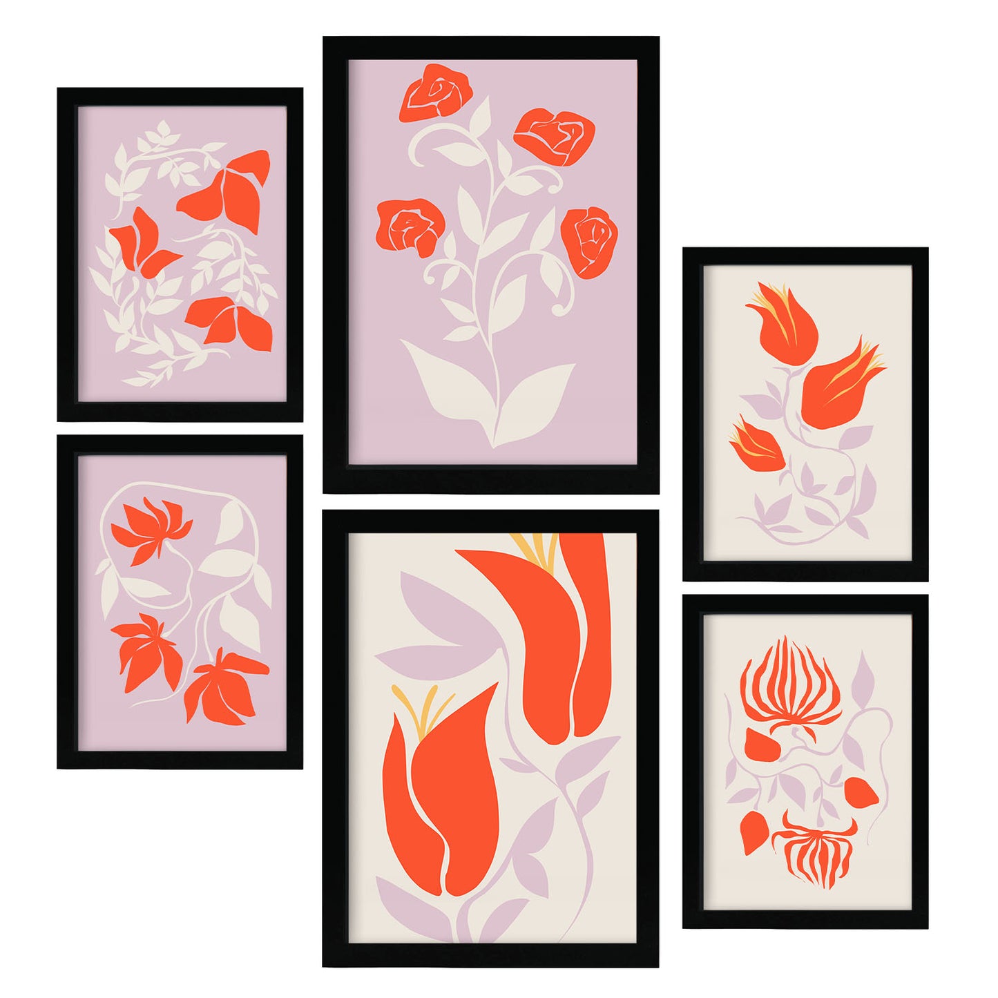 Nacnic Set de 6 Láminas Abstractas de Flores Espléndidas