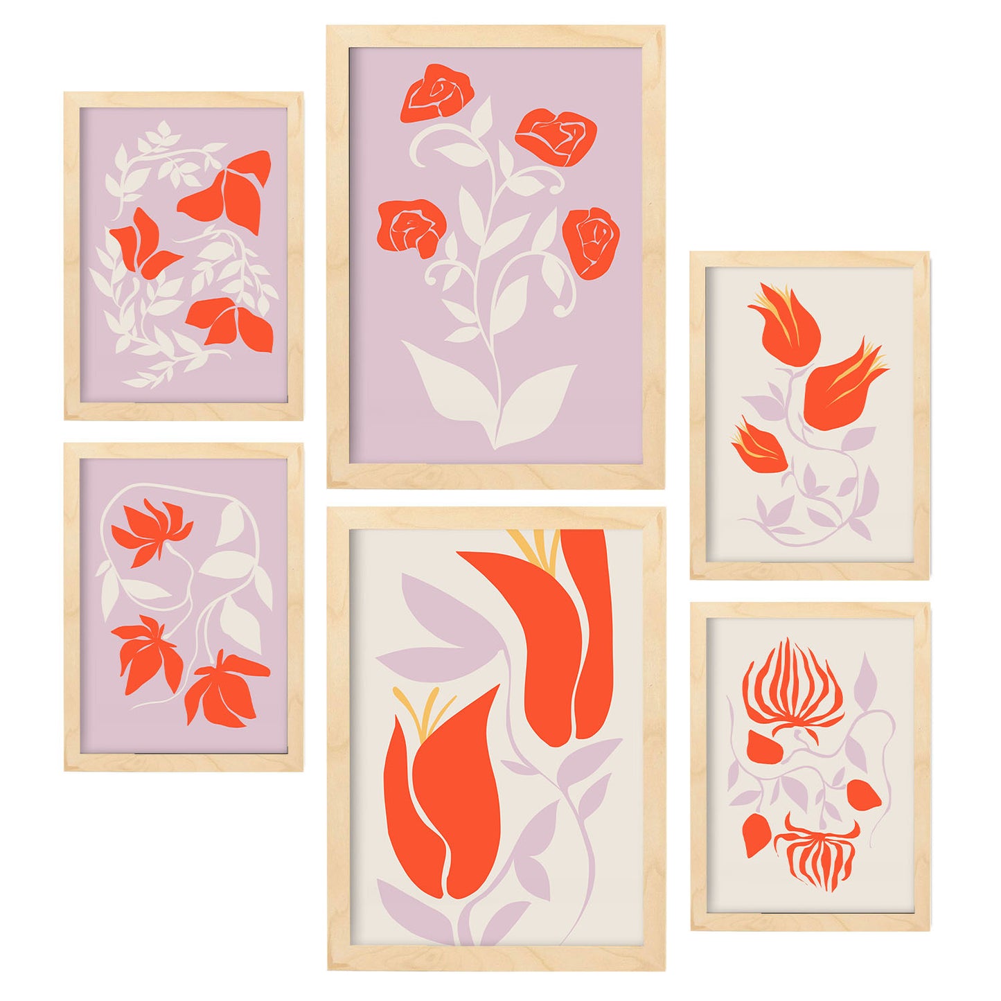 Nacnic Set de 6 Láminas Abstractas de Flores Espléndidas