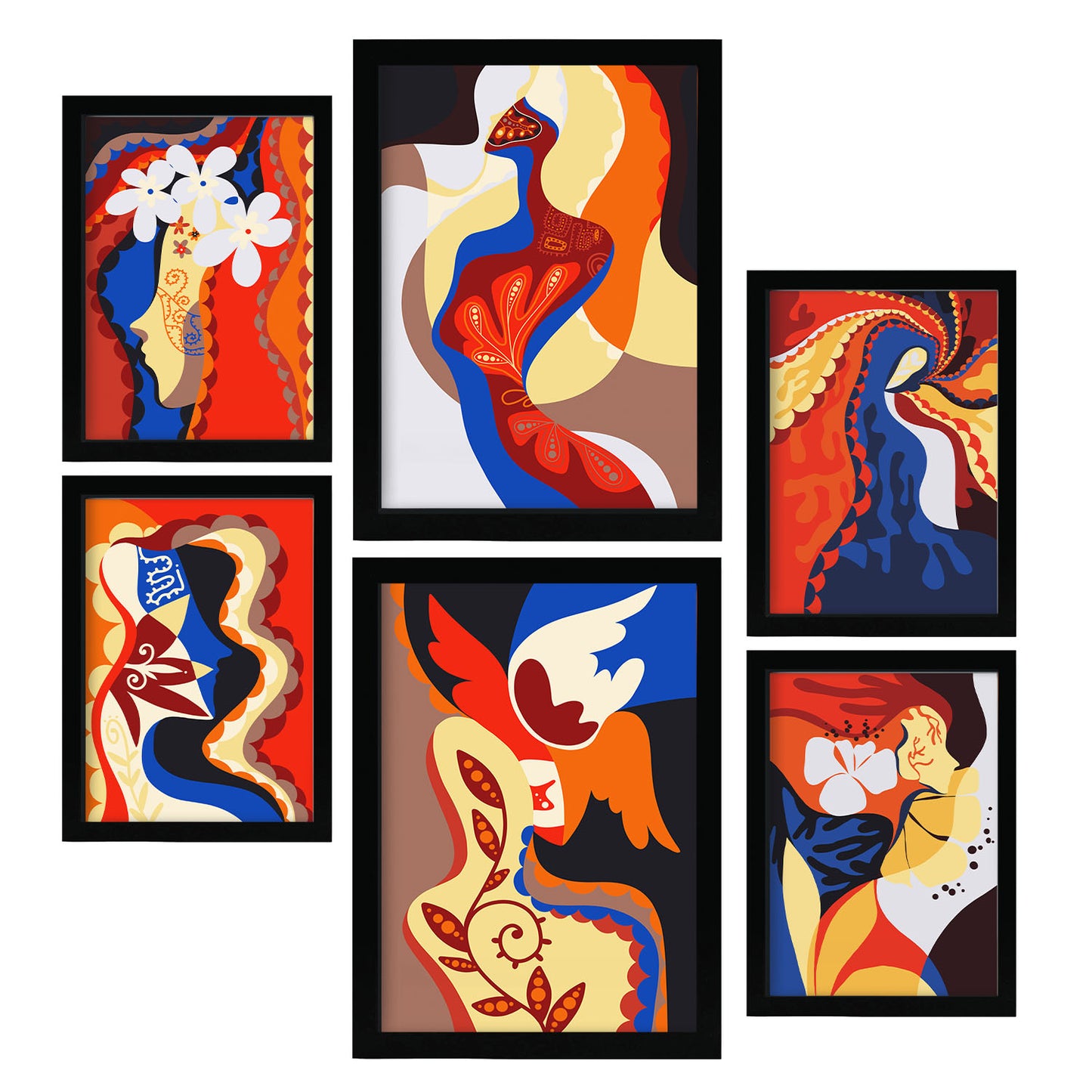 Nacnic Set de 6 Láminas Abstractas Femeninas en Dominio Fascinante