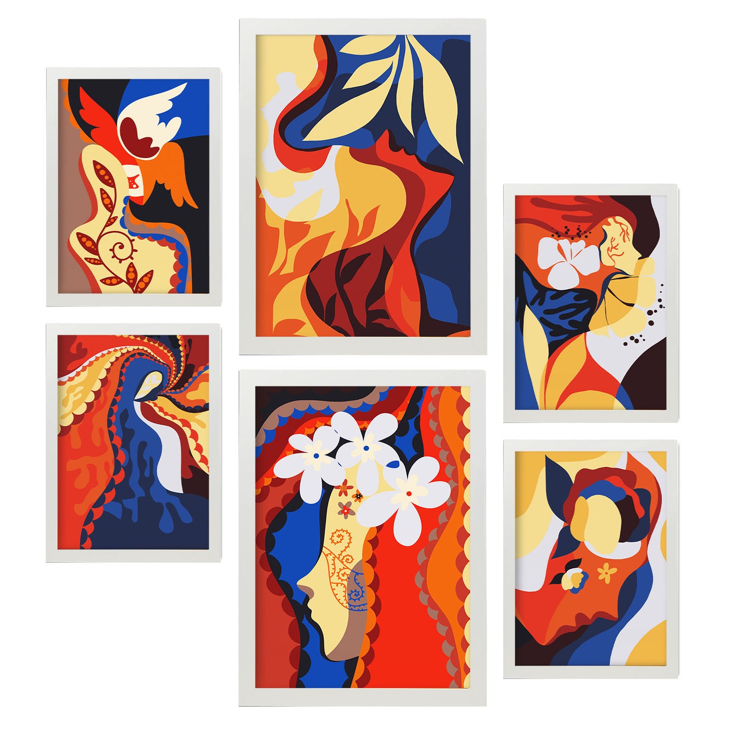 Nacnic Set de 6 Laminas de Collage Delicado en Abstracto Femenino