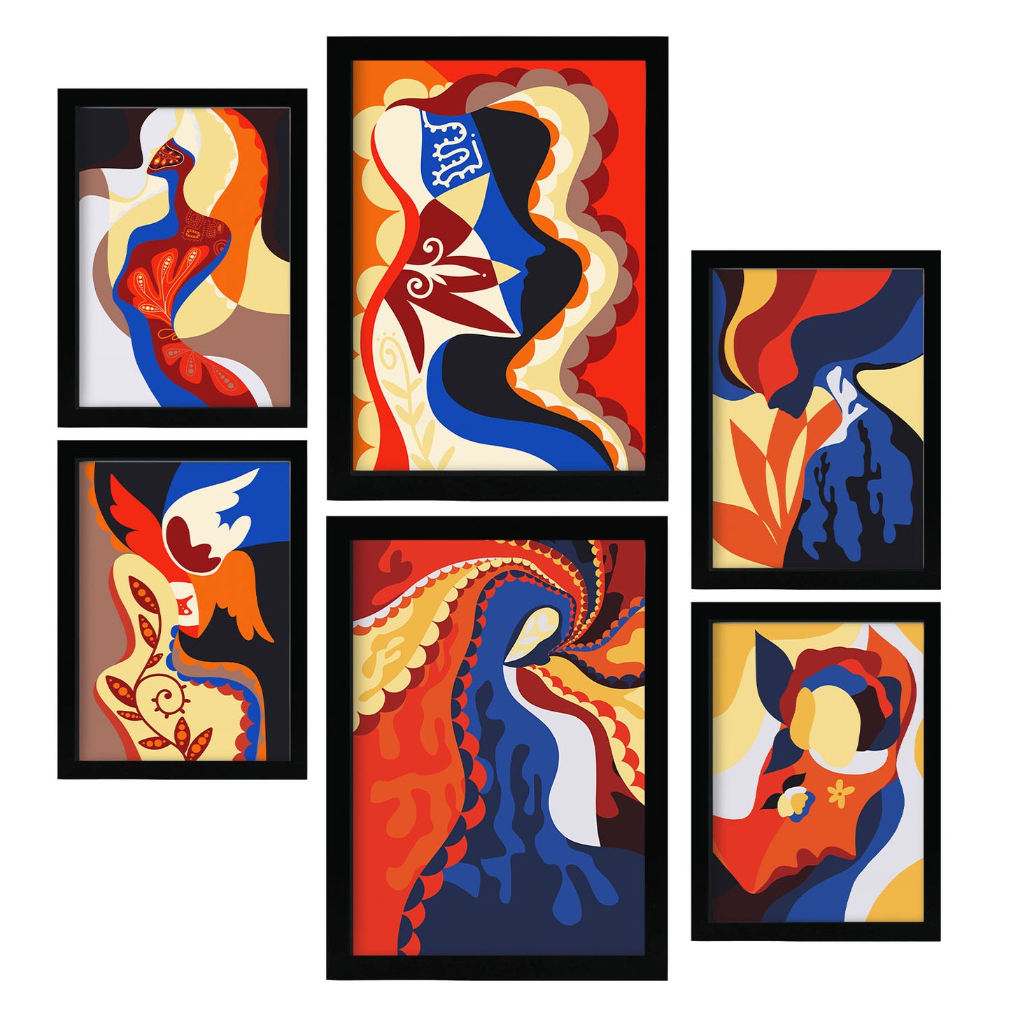 Nacnic Set de 6 Láminas de Encanto Atractivo en Abstracto Femenino