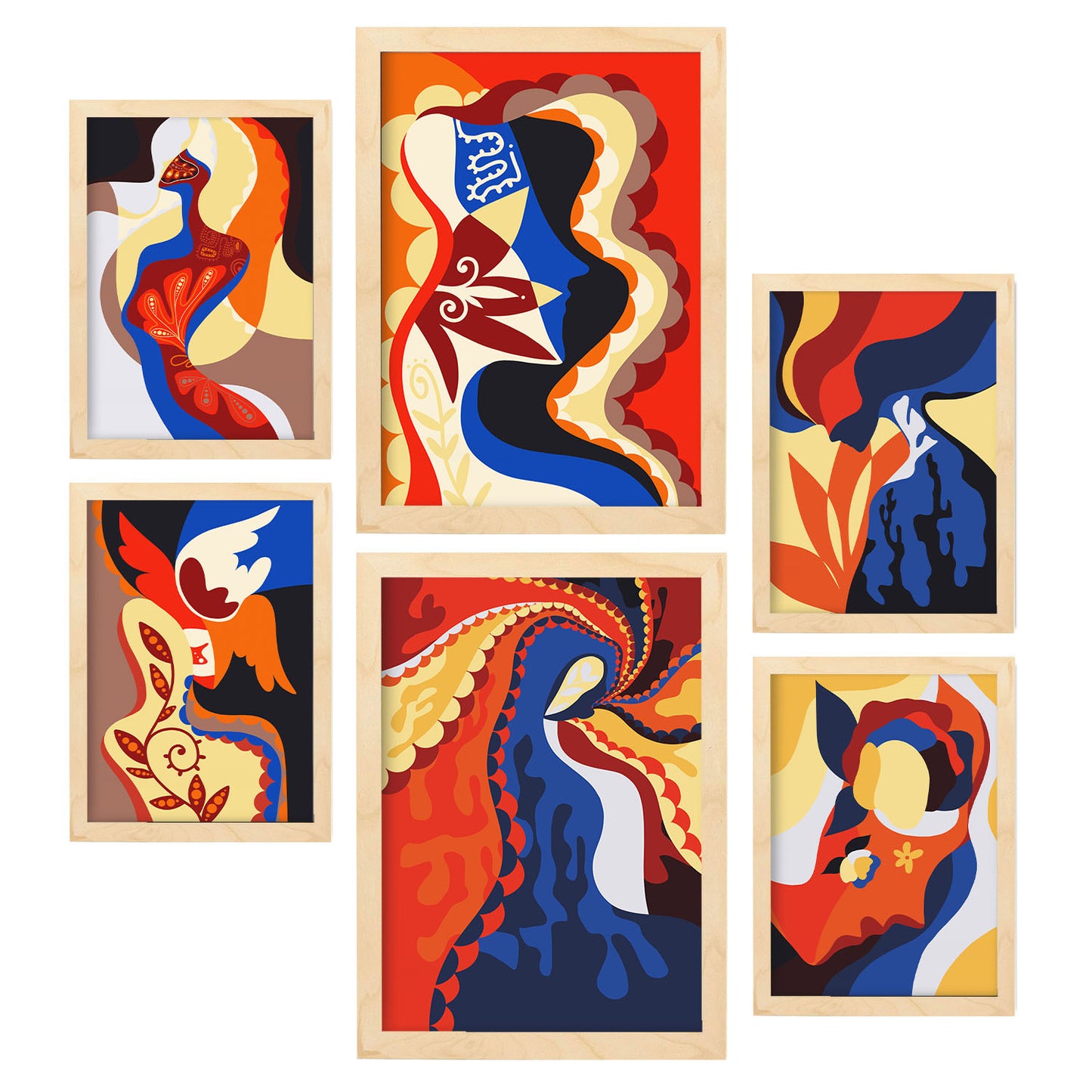 Nacnic Set de 6 Láminas de Encanto Atractivo en Abstracto Femenino