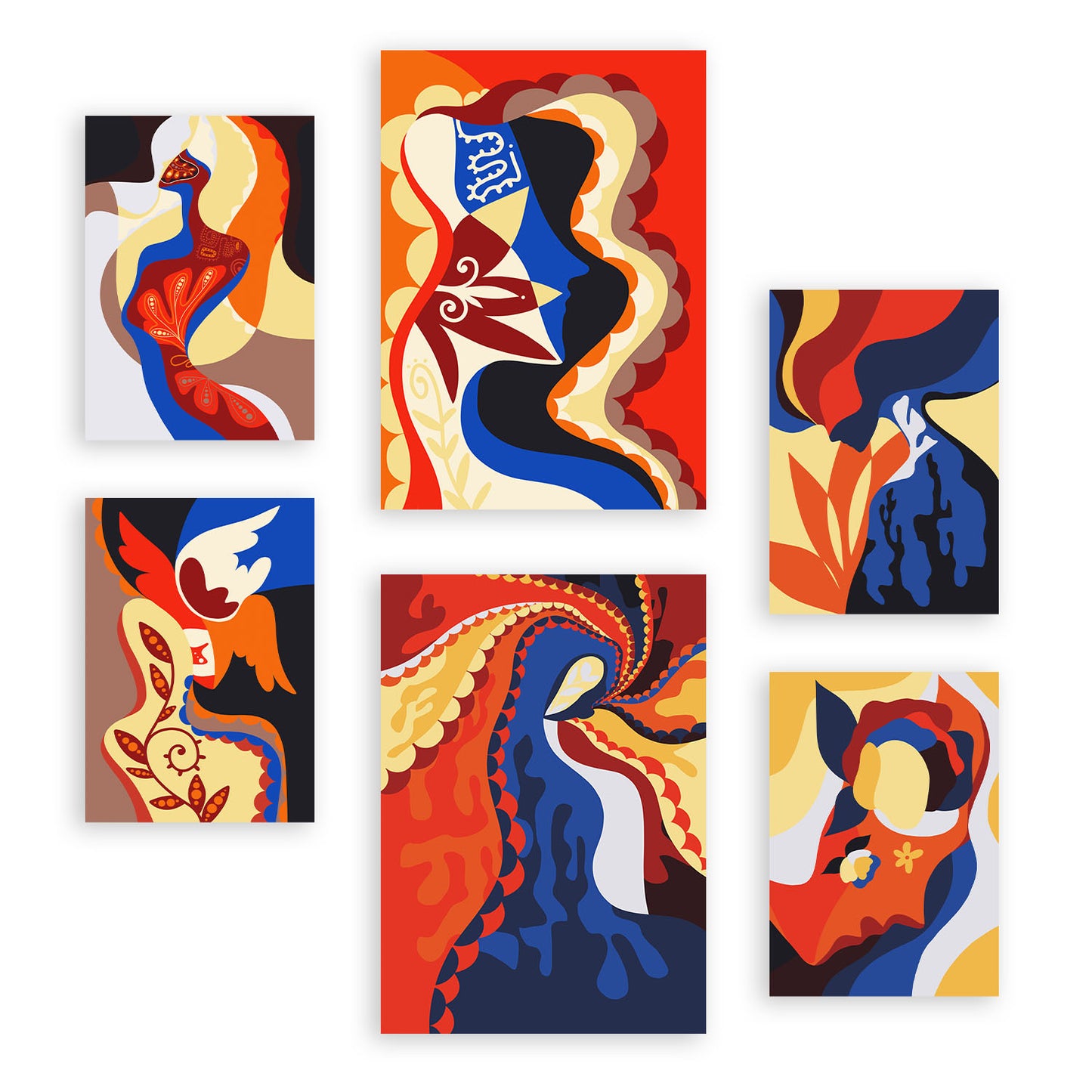 Nacnic Set de 6 Láminas de Encanto Atractivo en Abstracto Femenino