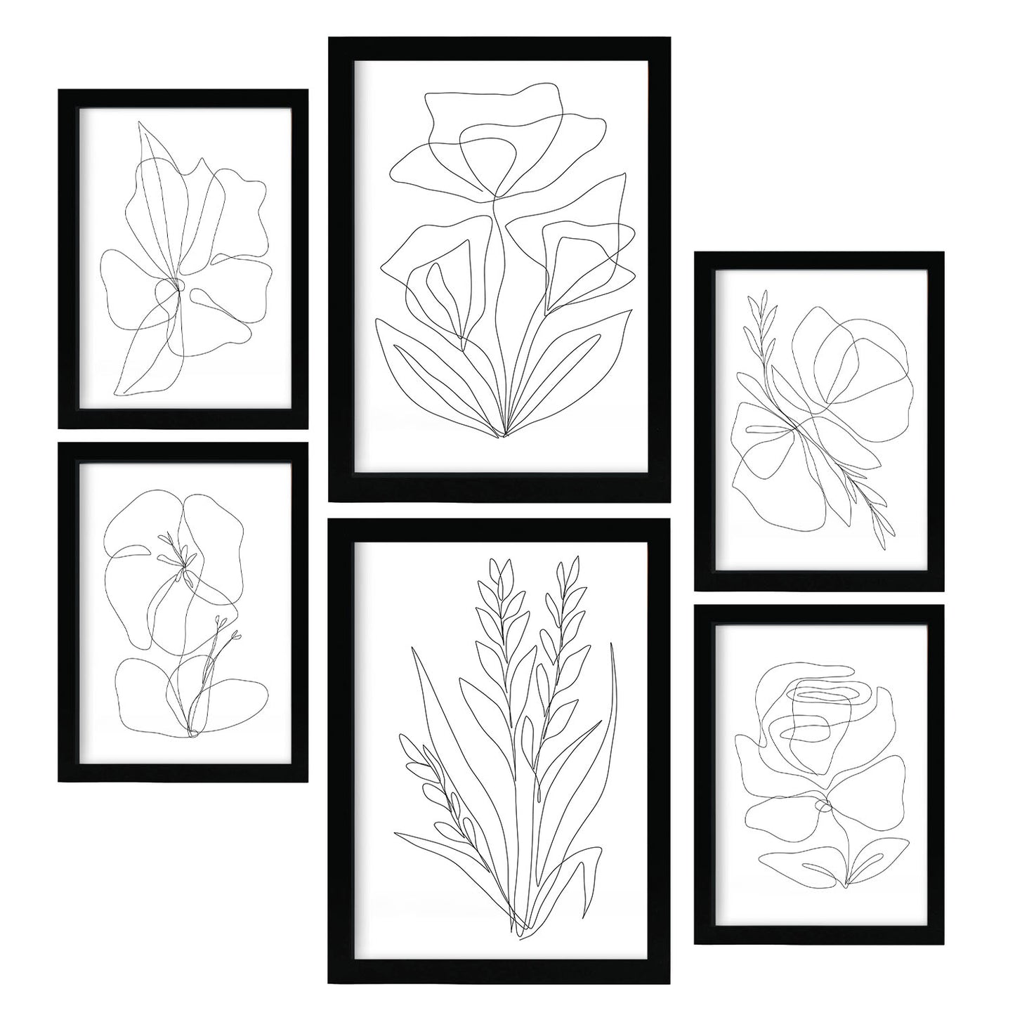 Nacnic Set de 6 Láminas Abstractas de Flores Agradables