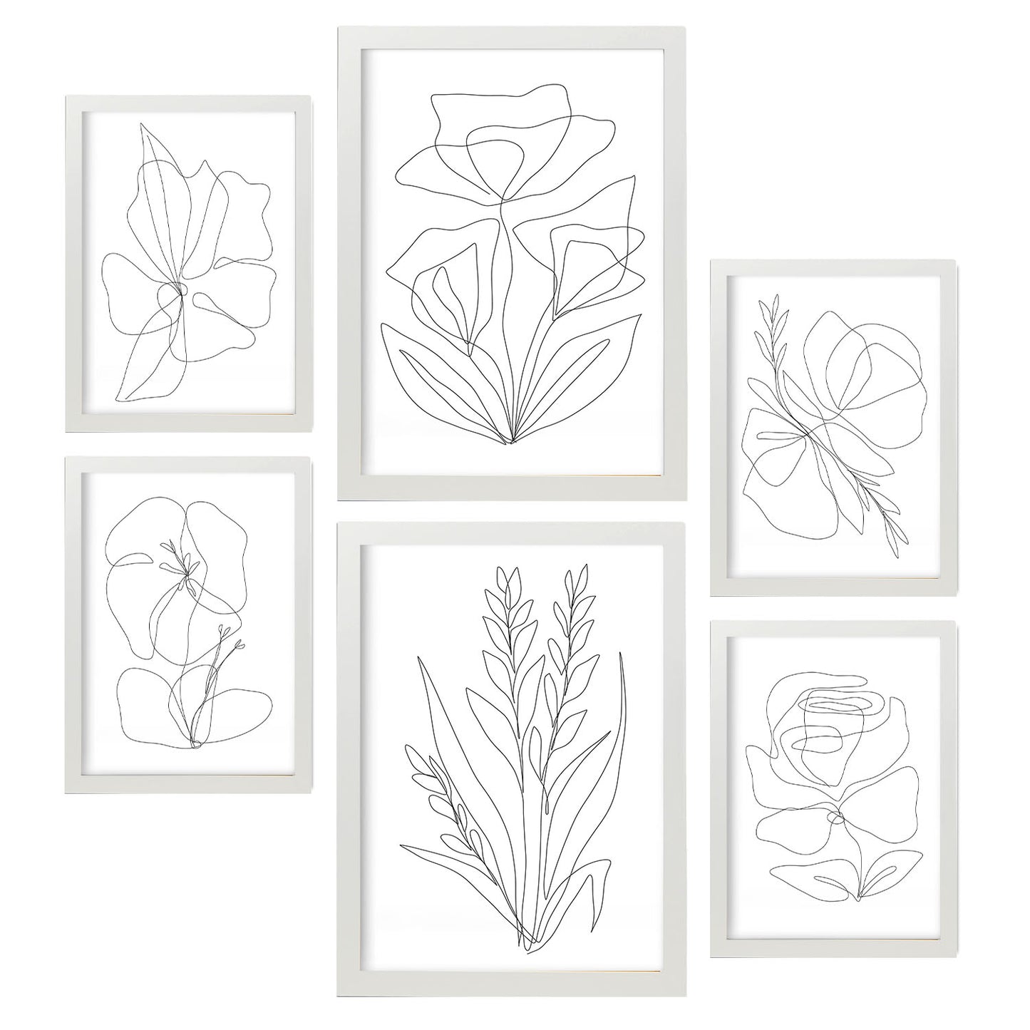 Nacnic Set de 6 Láminas Abstractas de Flores Agradables