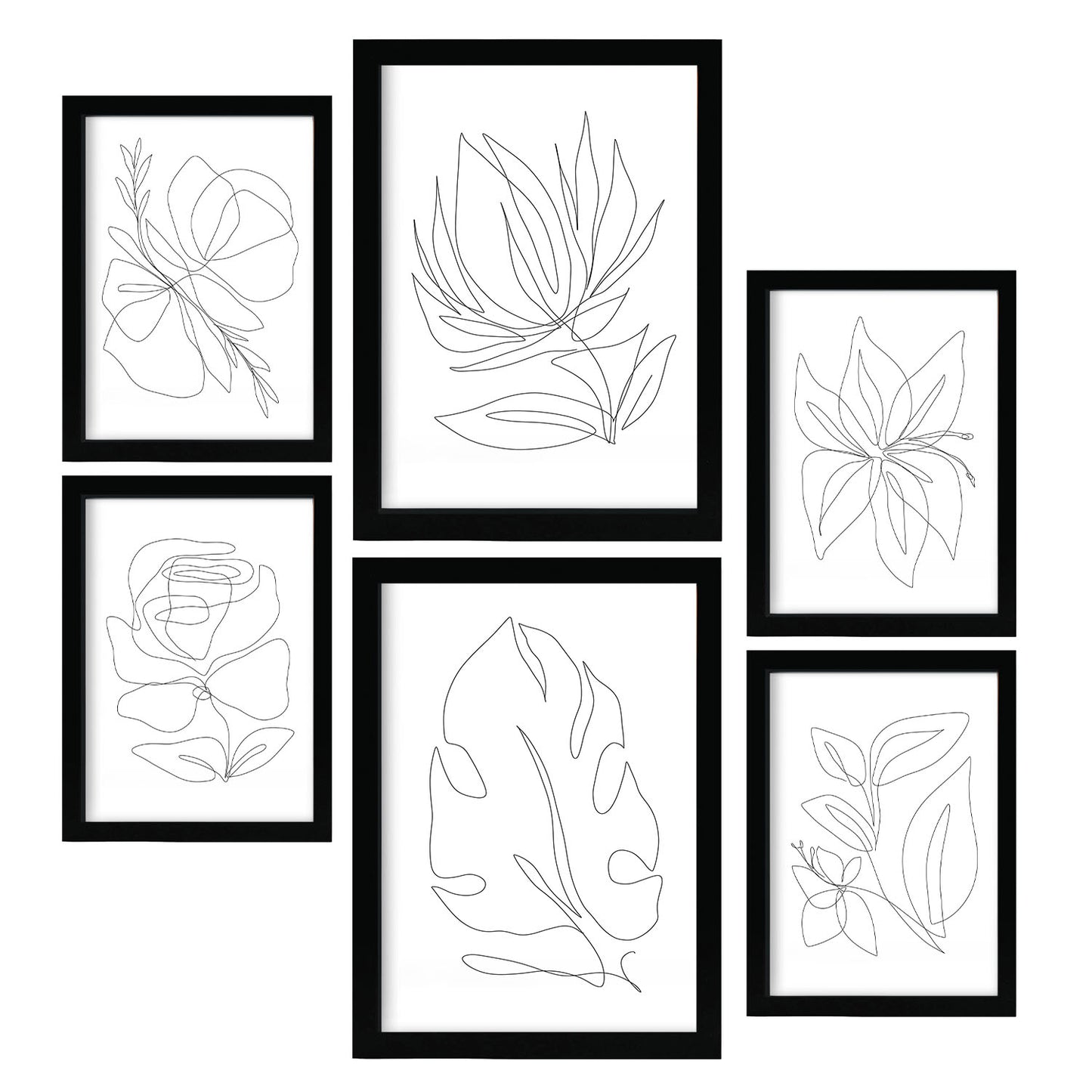 Nacnic Set de 6 Láminas Abstractas de Flores Estéticas