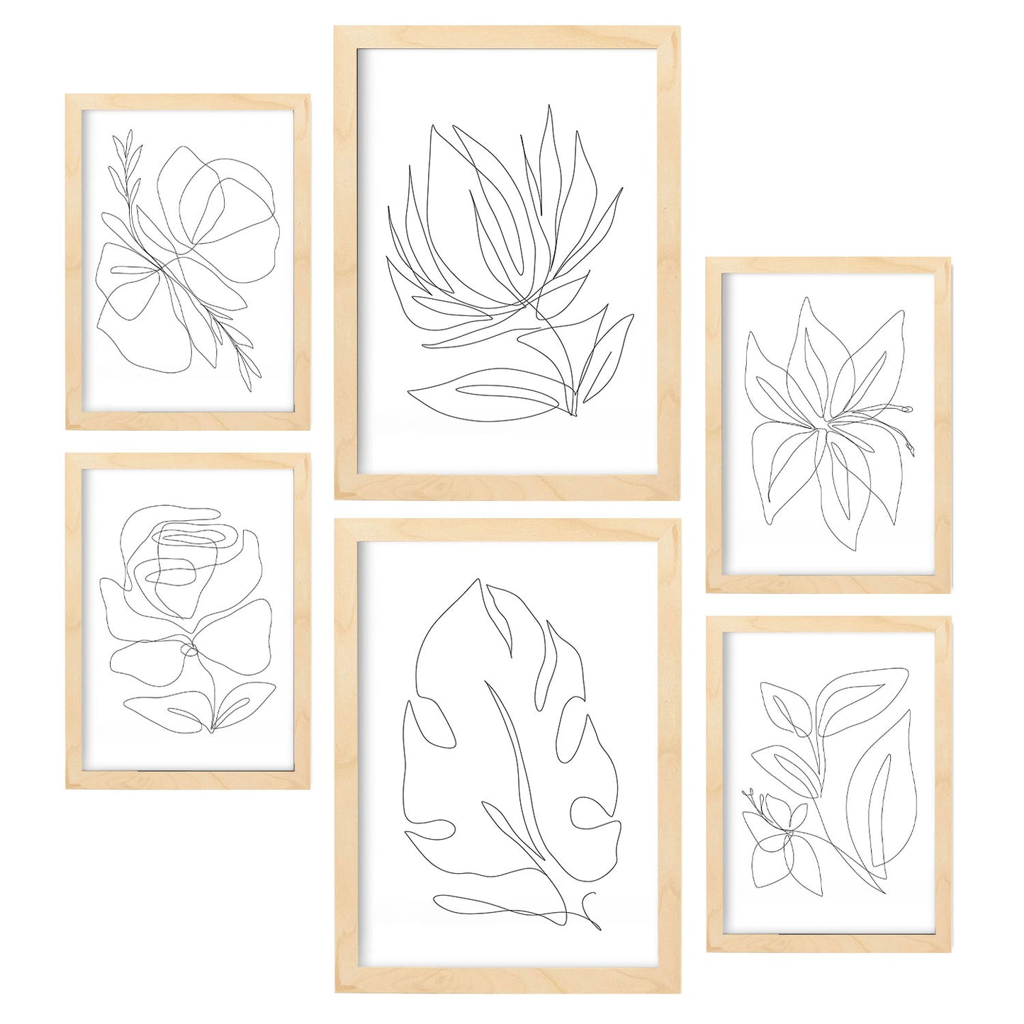 Nacnic Set de 6 Láminas Abstractas de Flores Estéticas