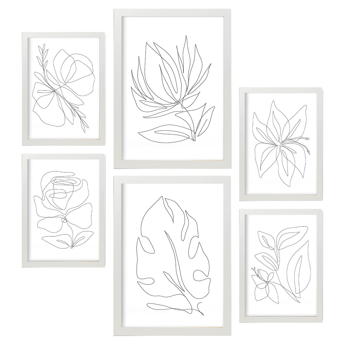 Nacnic Set de 6 Láminas Abstractas de Flores Estéticas