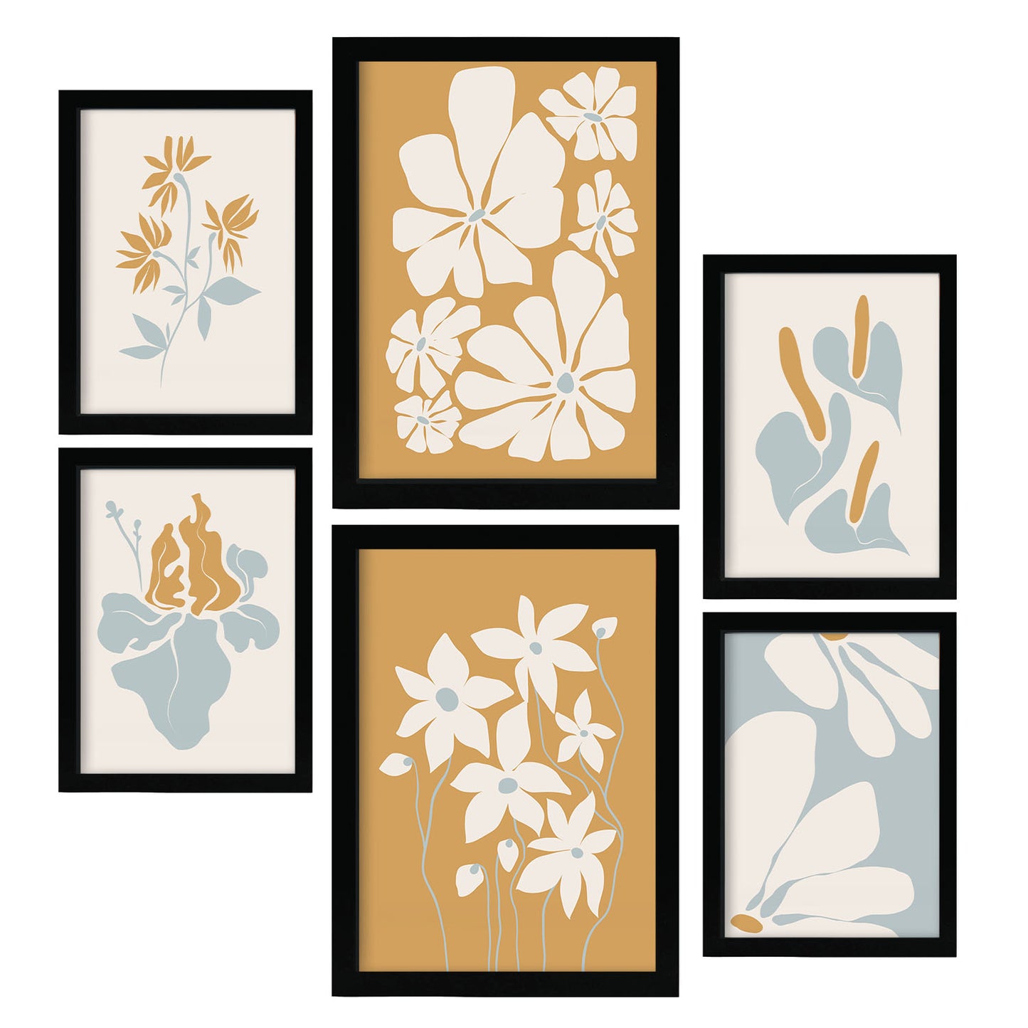 Conjunto Nacnic de 6 Láminas Abstractas de Flores