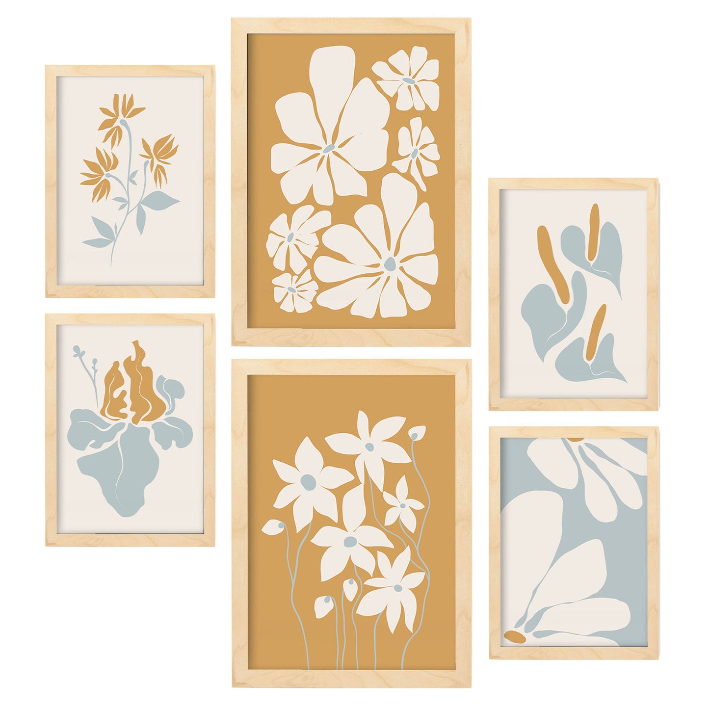 Conjunto Nacnic de 6 Láminas Abstractas de Flores