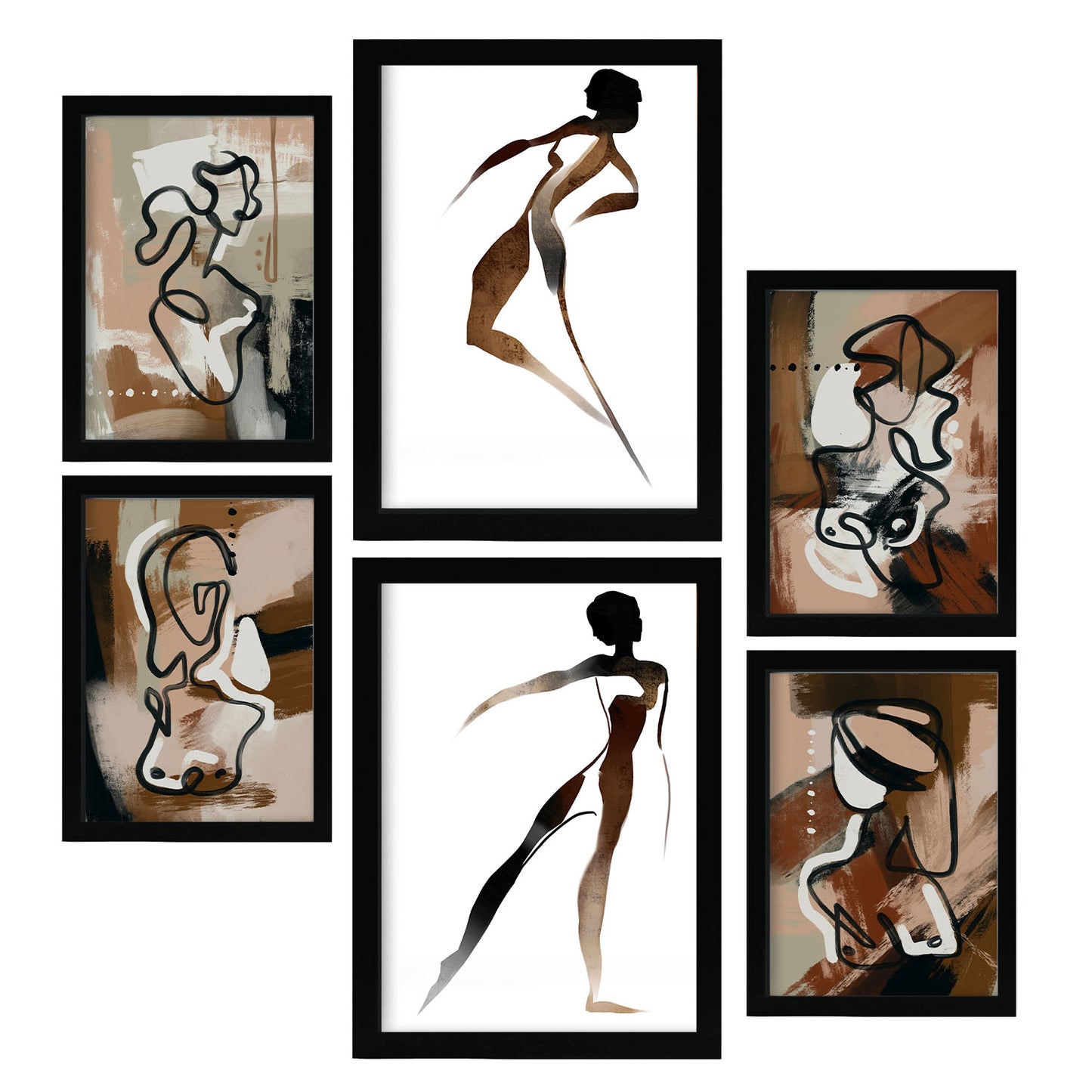 Nacnic Set de 6 Láminas Abstractas Femeninas Virtud del Cuerpo