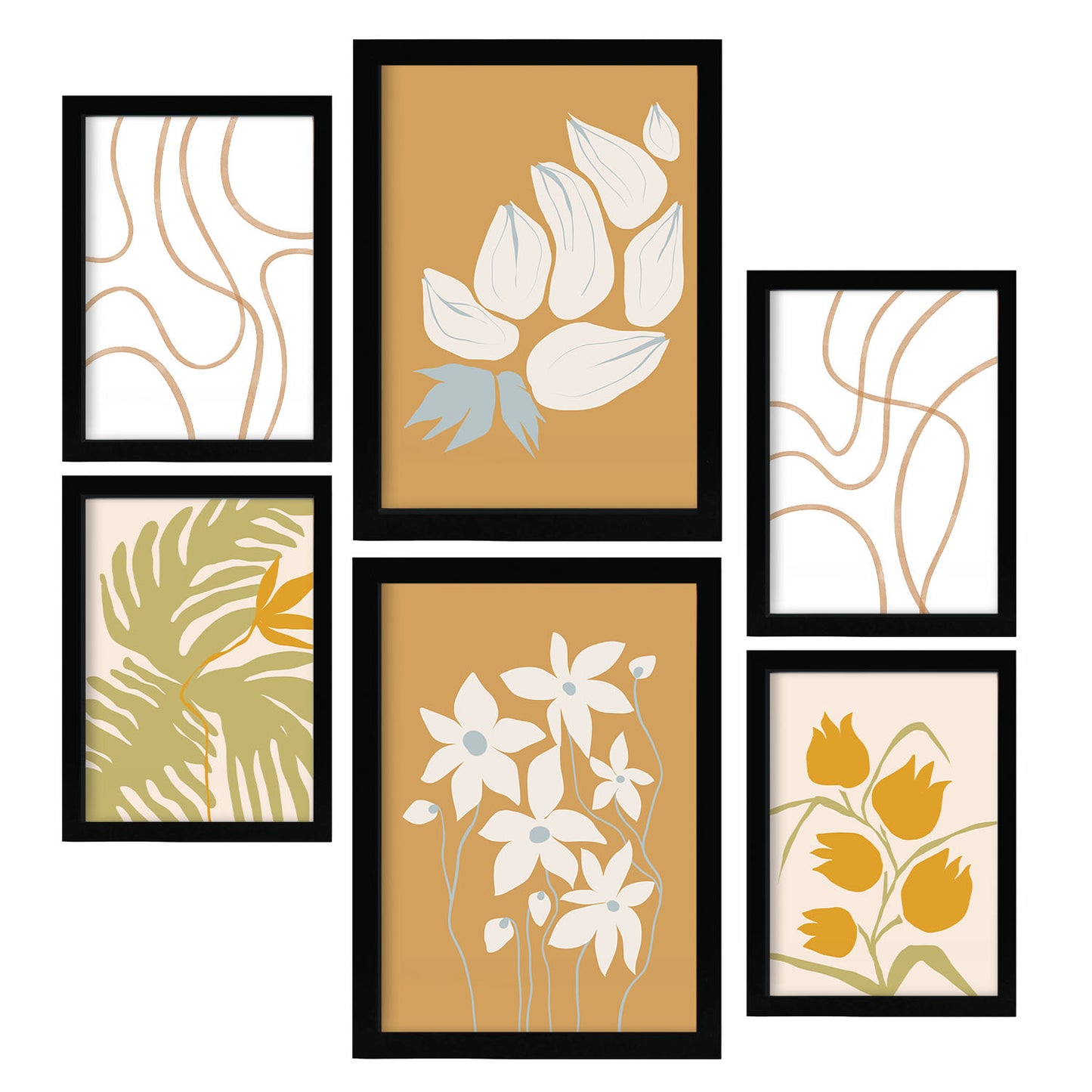 Conjunto Nacnic de 6 Láminas de Flores Abstractas
