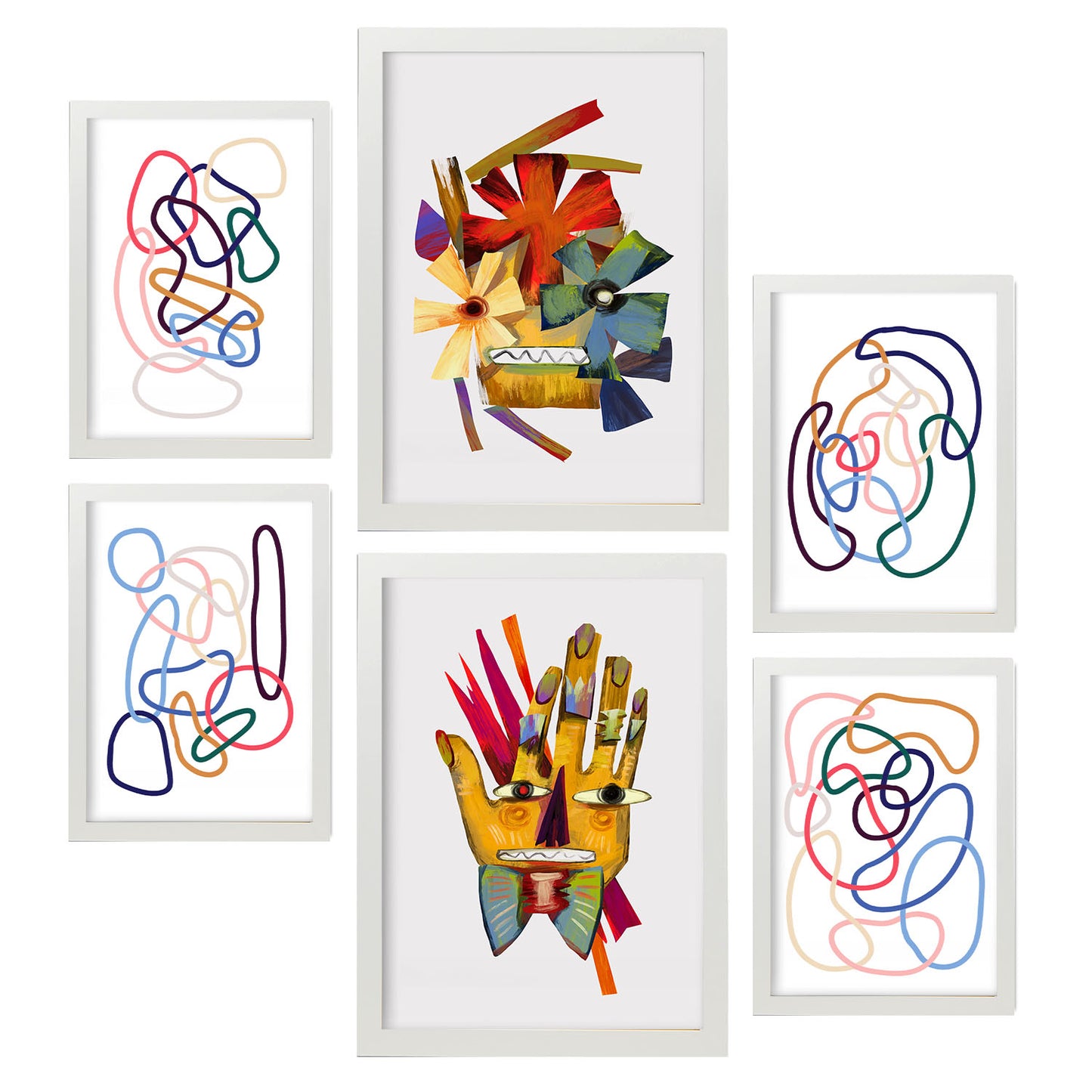 Nacnic Set de 6 Láminas de Arte Abstracto de Flores