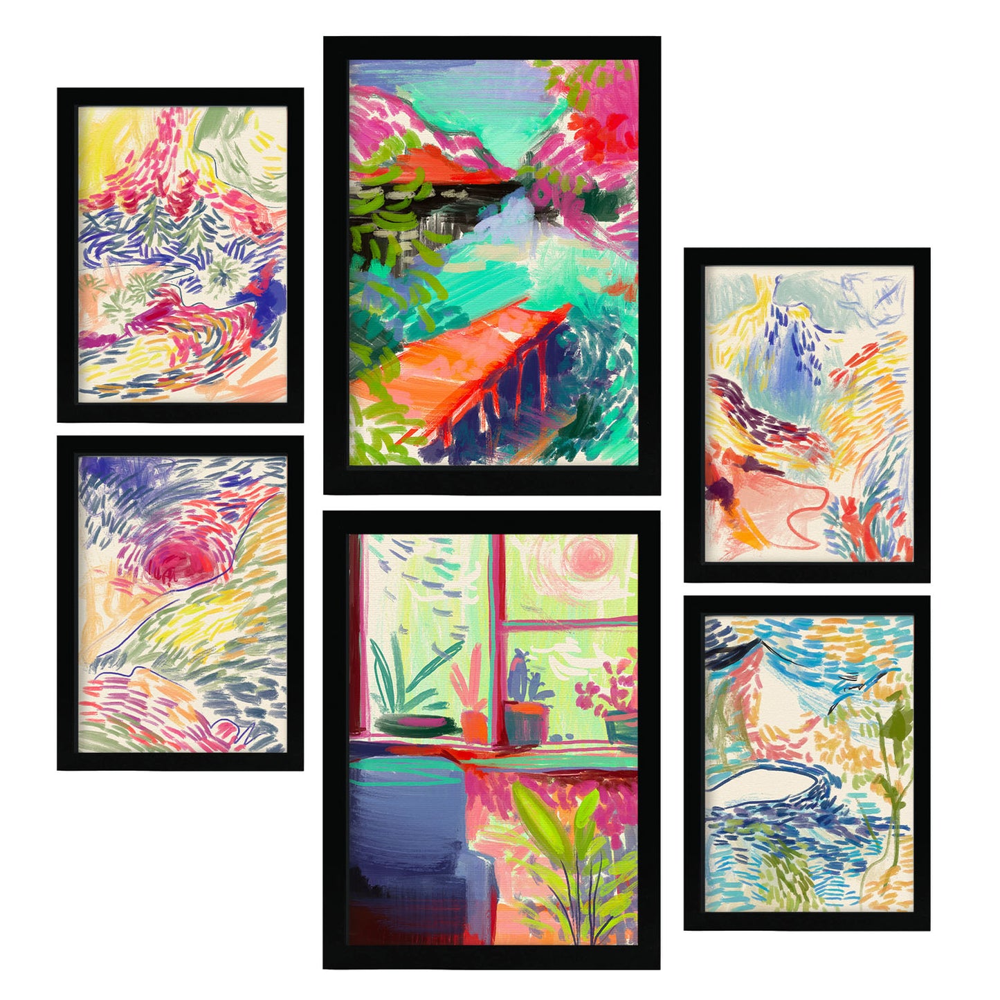 Nacnic Set de 6 Láminas Esencia de la Naturaleza con Paisajes Abstractos