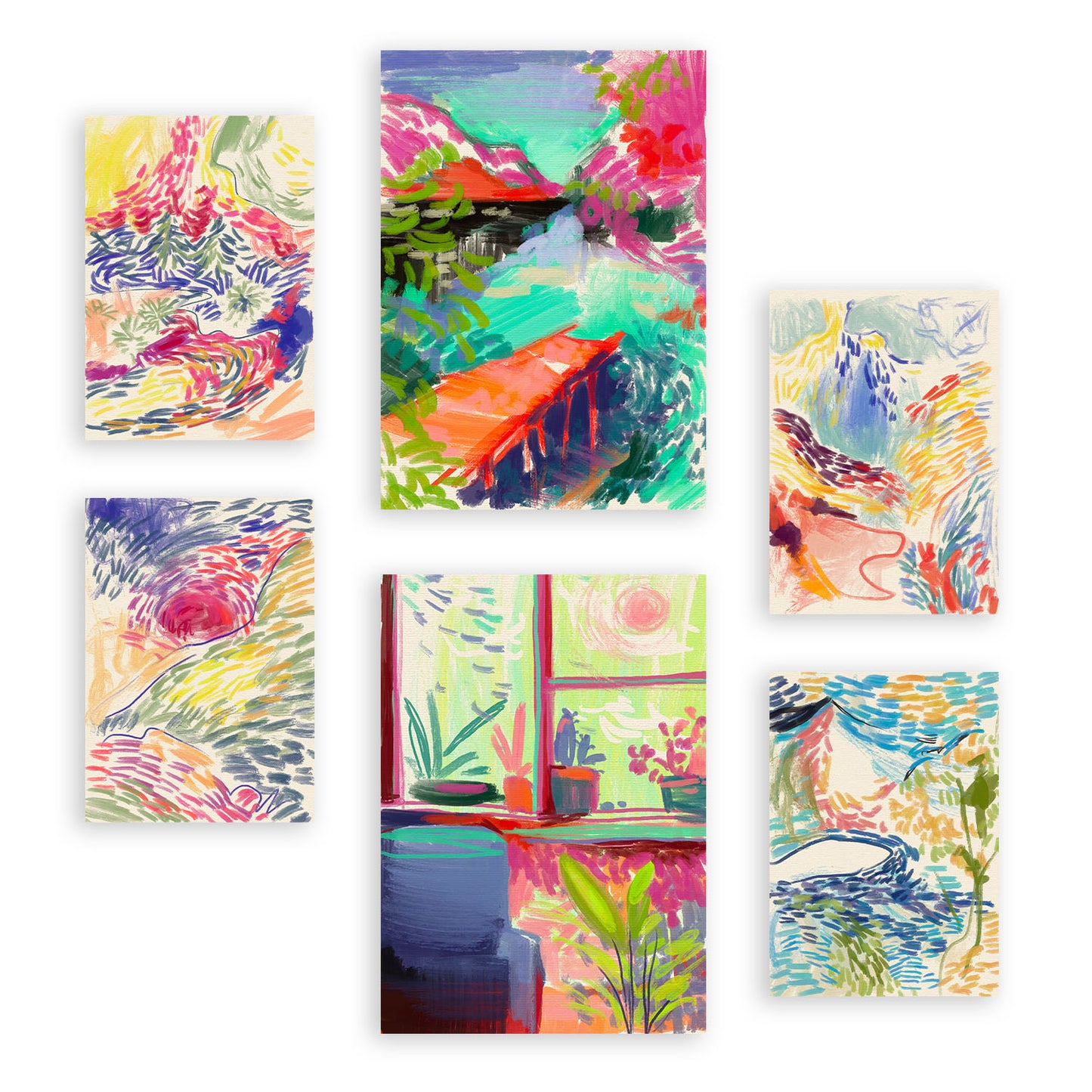 Nacnic Set de 6 Láminas Esencia de la Naturaleza con Paisajes Abstractos